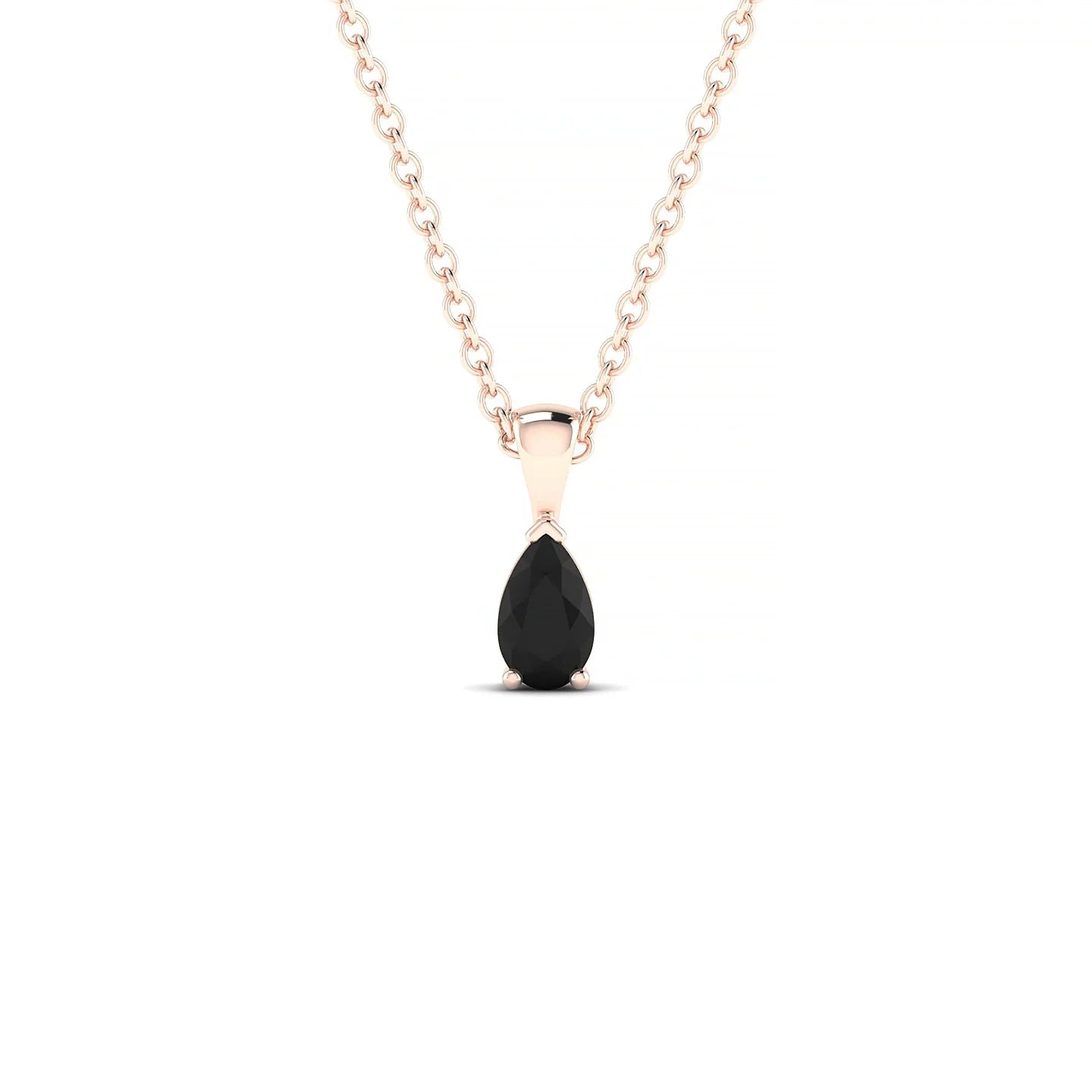 Reverse | 18k Rose Gold 5 x 3 mm Pear Black Diamond Pendant