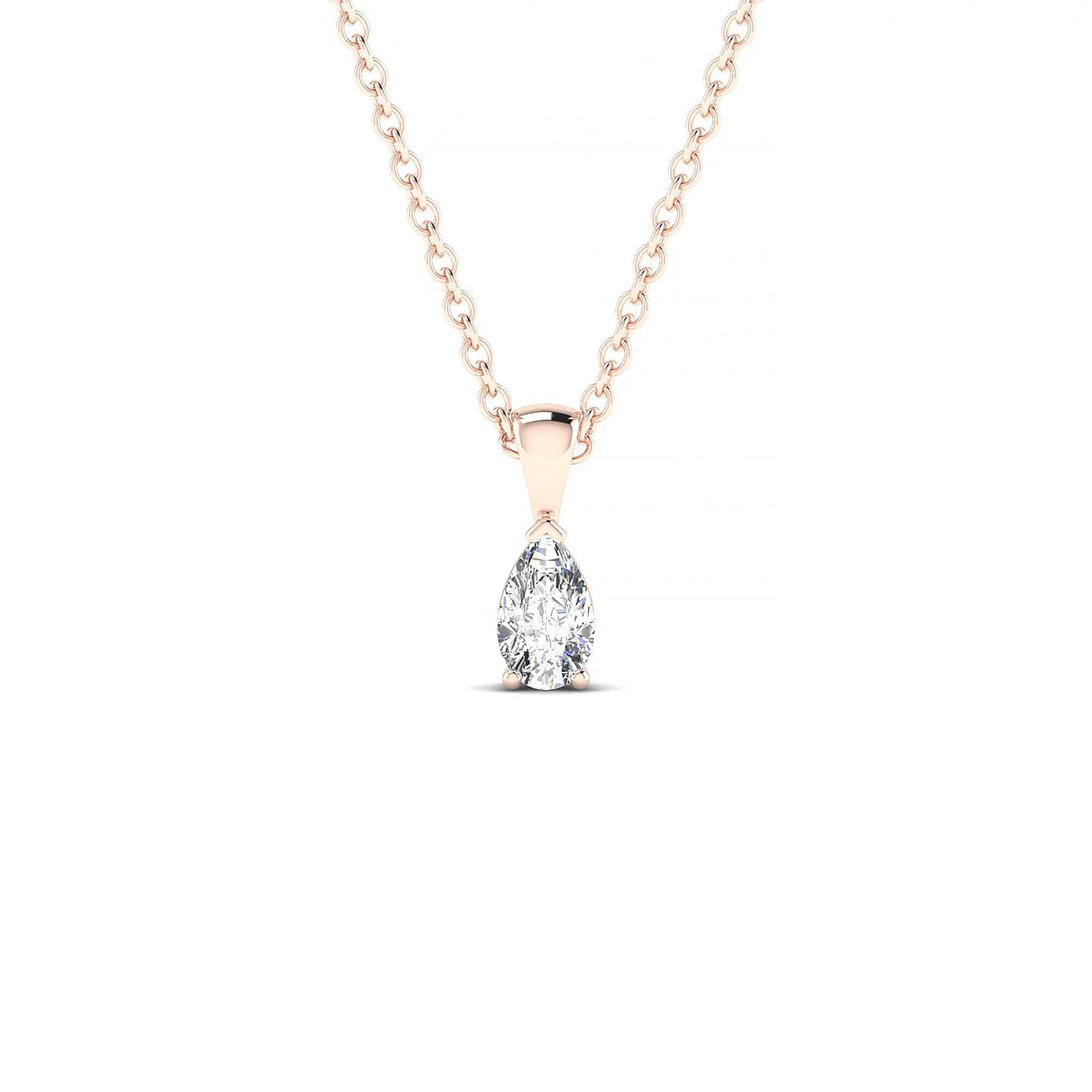 Reverse | 18k Rose Gold 5 x 3 mm Pear Diamond Pendant