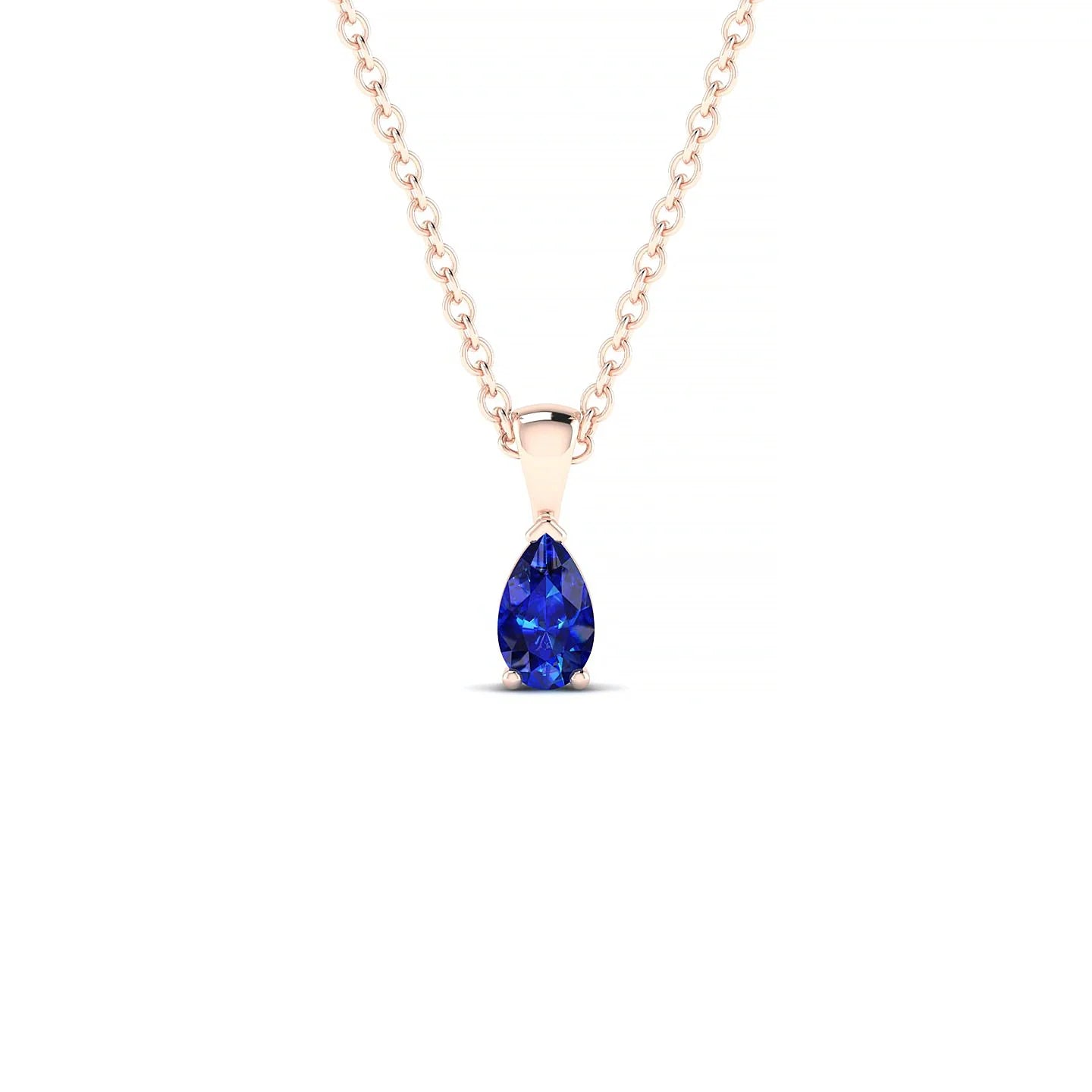 Reverse | 18k Rose Gold 5 x 3 mm Pear Sapphire Pendant