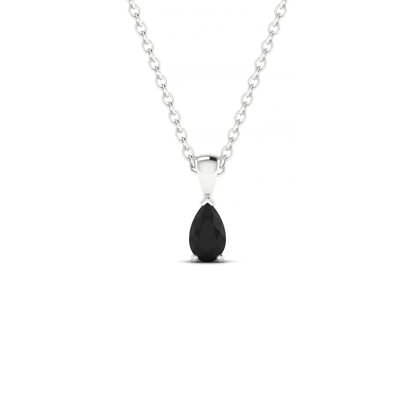 Reverse | 18k White Gold 5 x 3 mm Pear Black Diamond Pendant