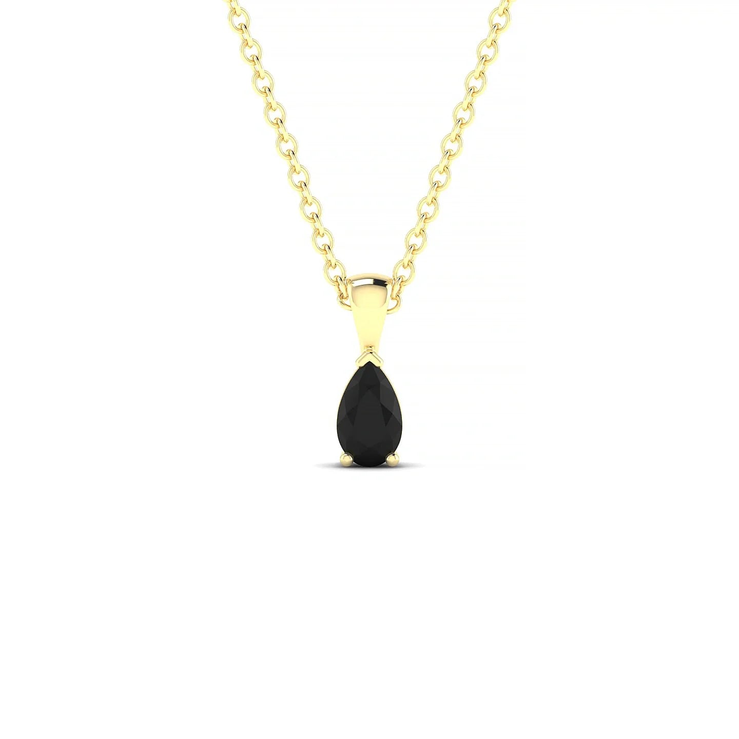 Reverse | 18k Yellow Gold 5 x 3 mm Pear Black Diamond Pendant
