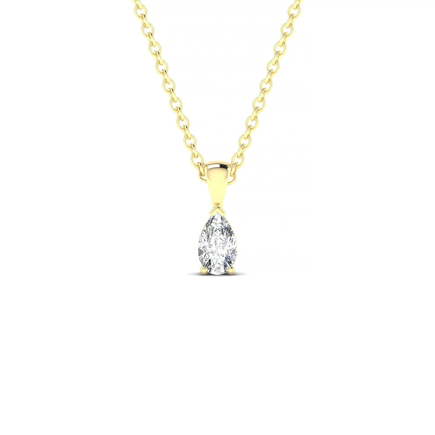 Reverse | 18k Yellow Gold 5 x 3 mm Pear Diamond Pendant