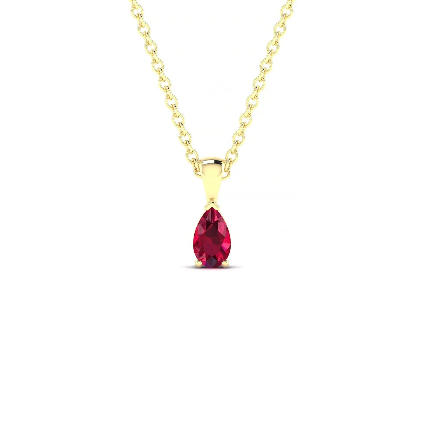 Reverse | 18k Yellow Gold 5 x 3 mm Pear Ruby Pendant