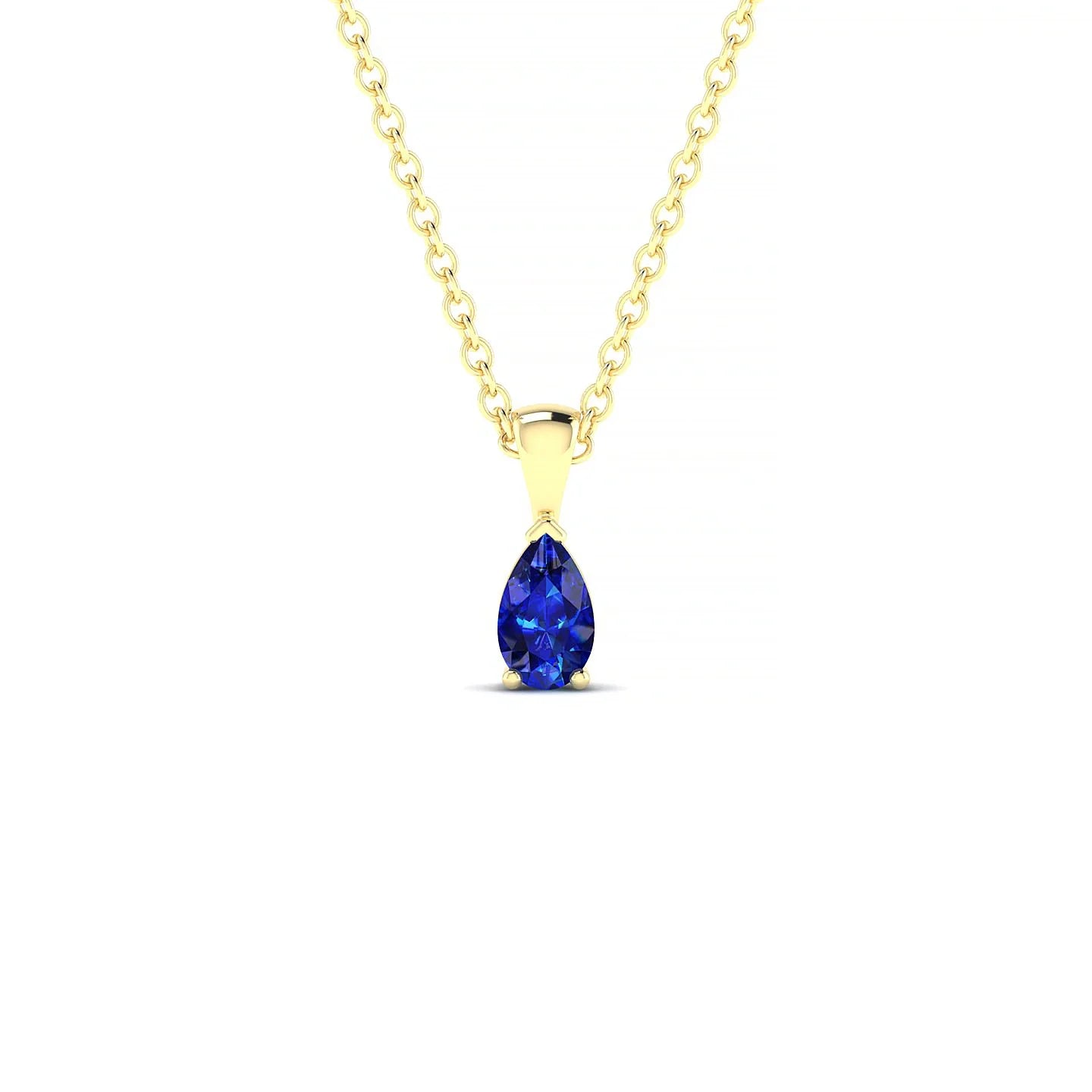 Reverse | 18k Yellow Gold 5 x 3 mm Pear Sapphire Pendant