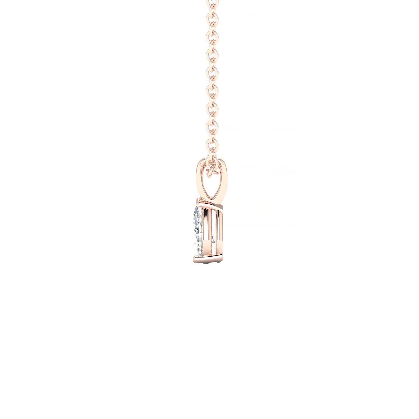 Reverse | 18k Rose Gold 5 x 3 mm Pear Diamond Pendant