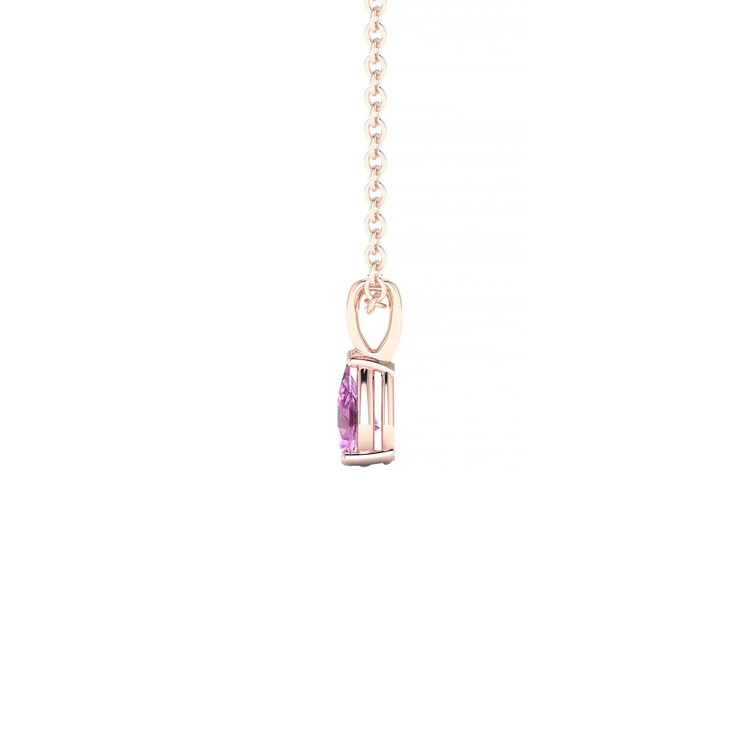 Reverse | 18k Rose Gold 5 x 3 mm Pear Pink Sapphire Pendant