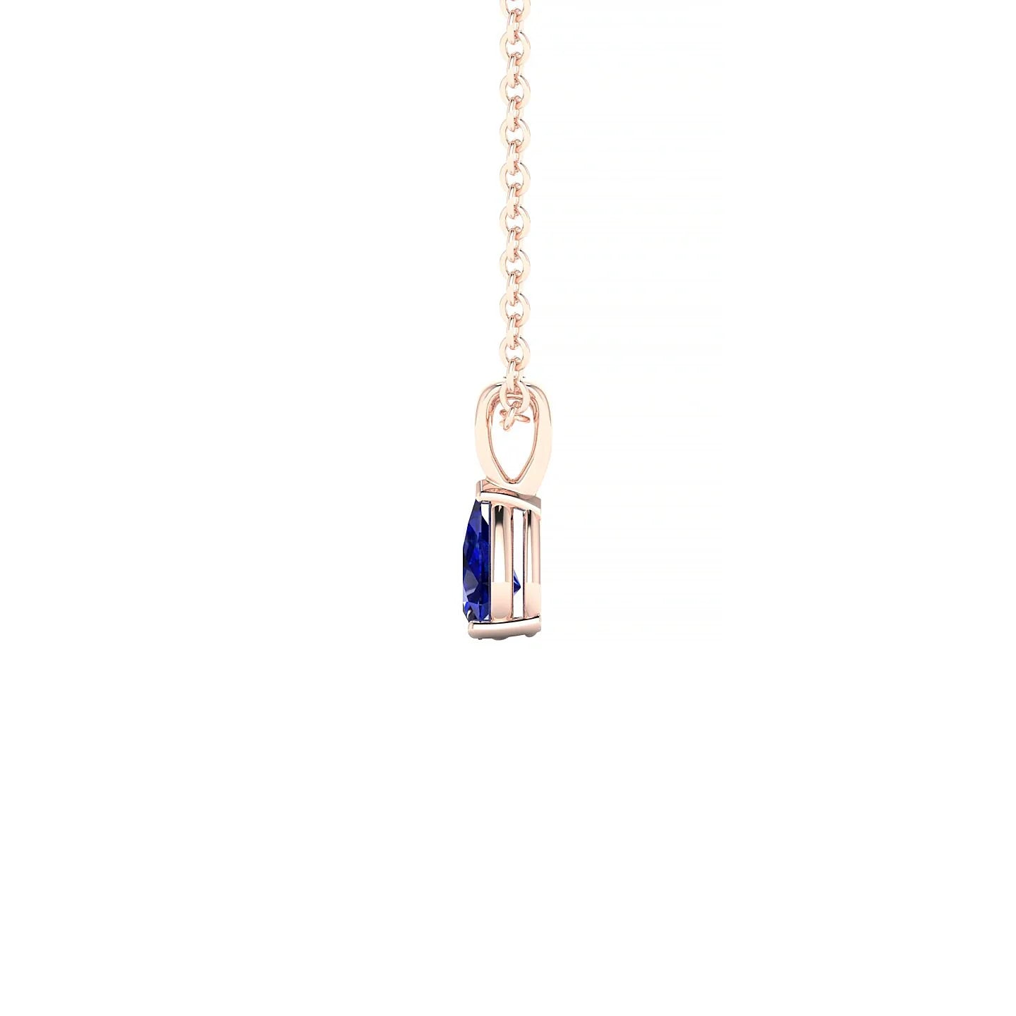 Reverse | 18k Rose Gold 5 x 3 mm Pear Sapphire Pendant