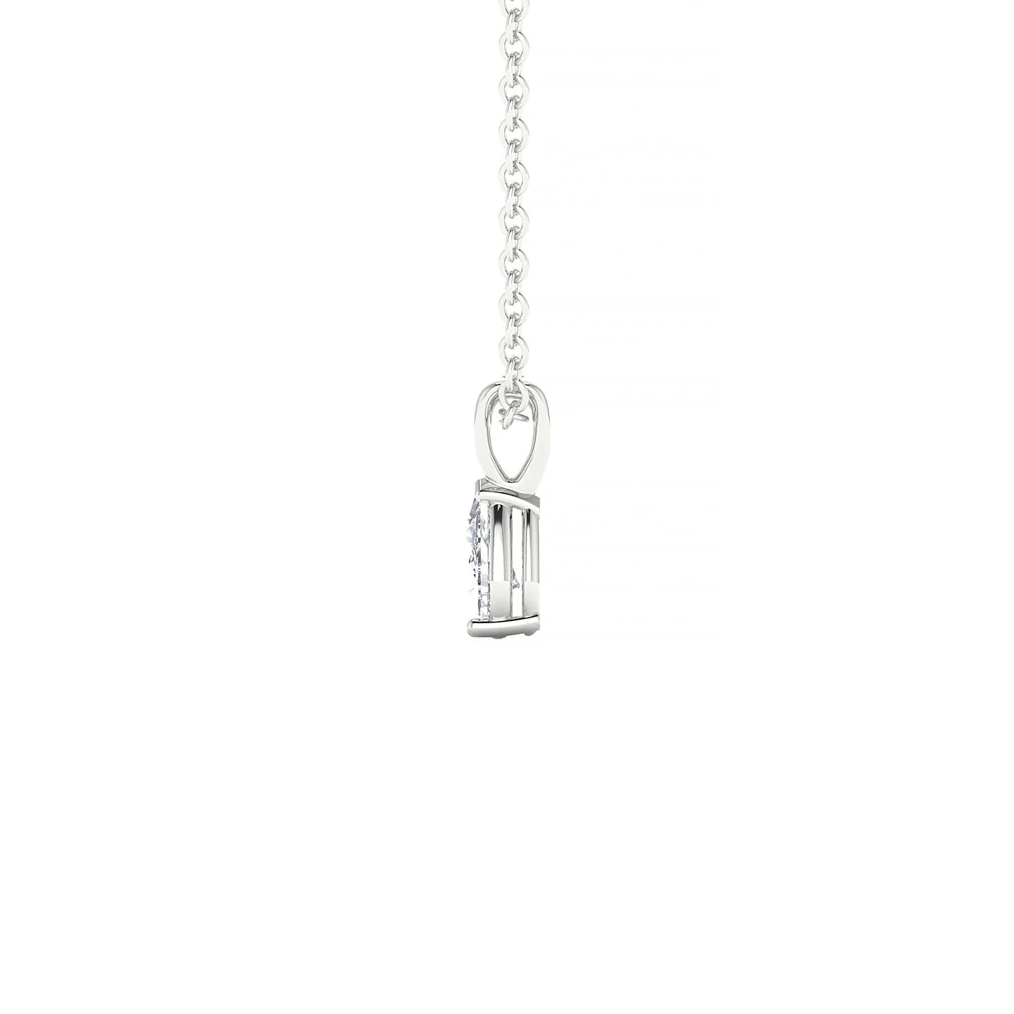Reverse | 18k White Gold 5 x 3 mm Pear Diamond Pendant