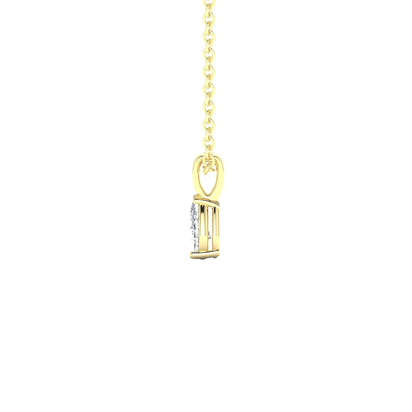 Reverse | 18k Yellow Gold 5 x 3 mm Pear Diamond Pendant