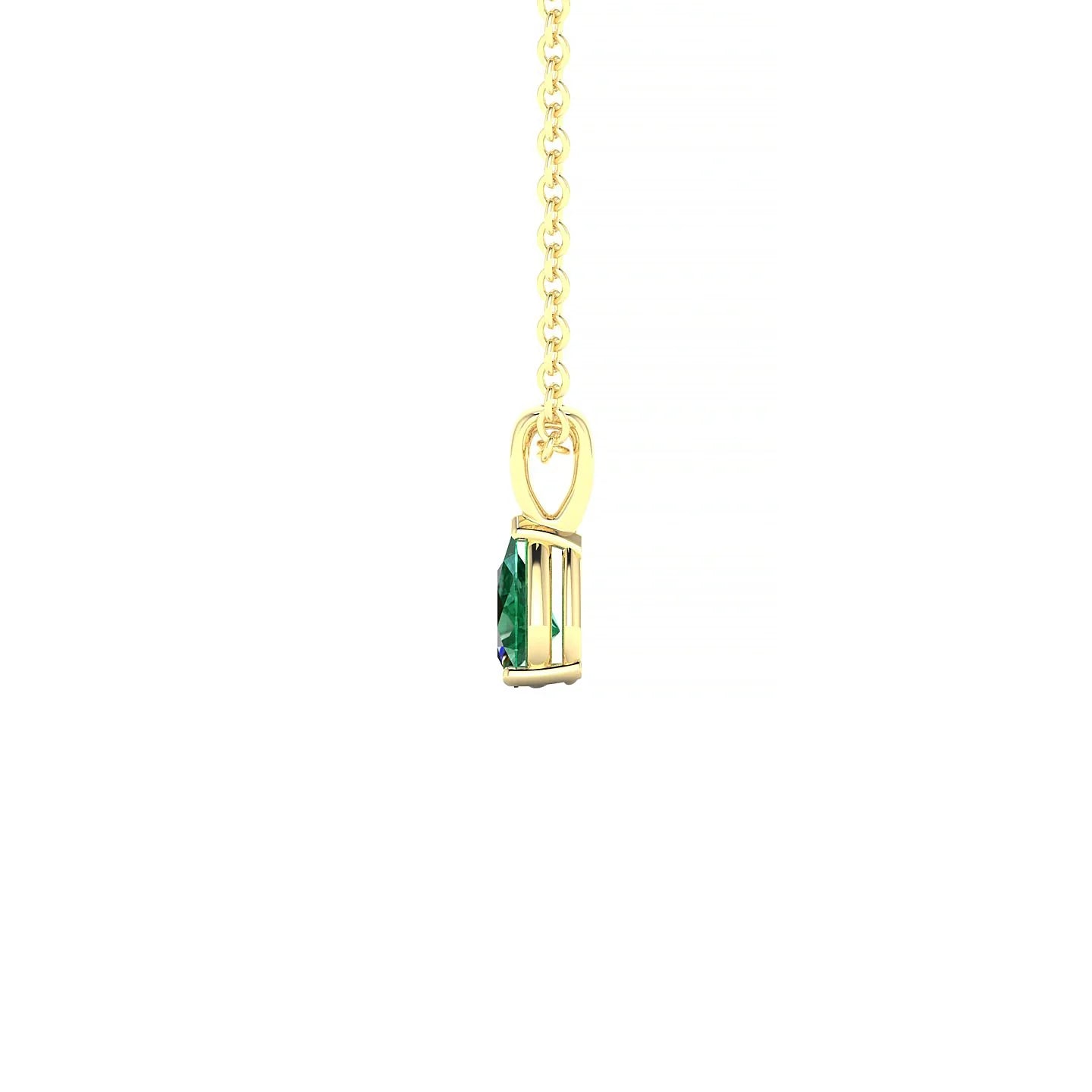 Reverse | 18k Yellow Gold 5 x 3 mm Pear Emerald Pendant