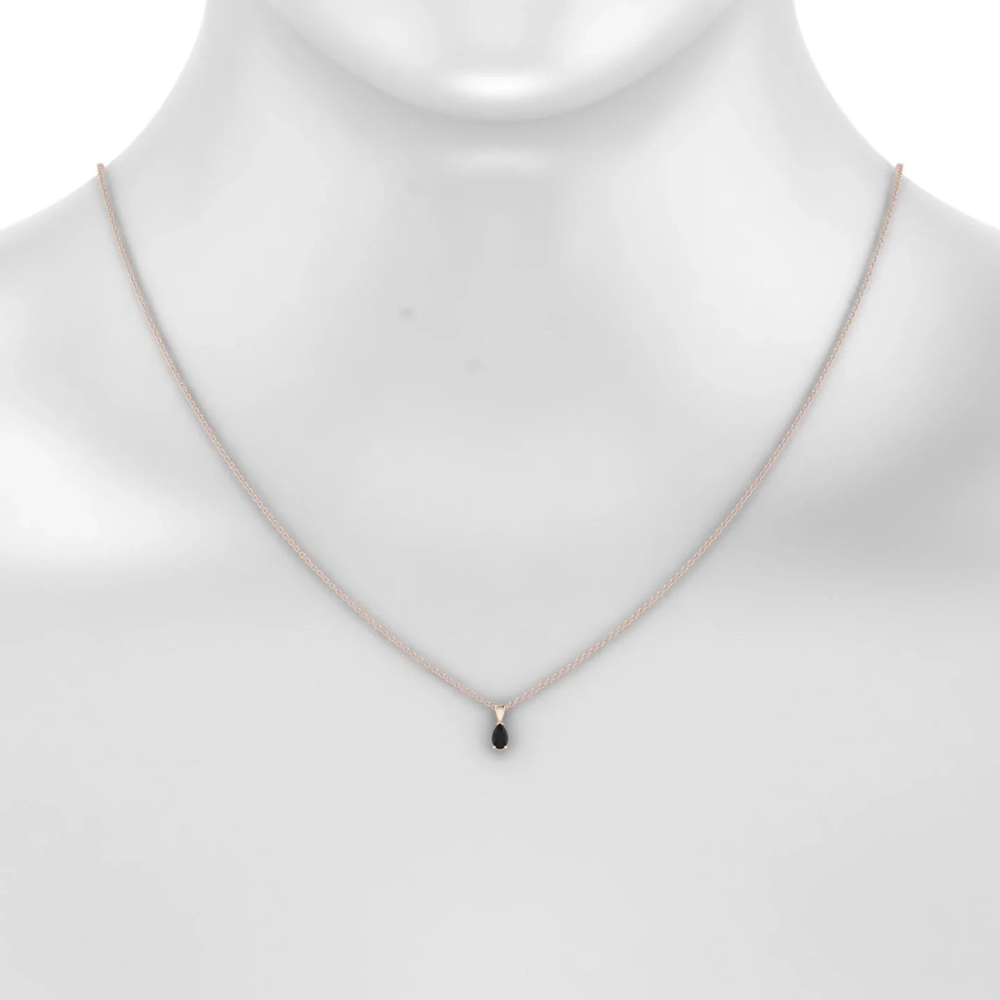Reverse | 18k Rose Gold 5 x 3 mm Pear Black Diamond Pendant