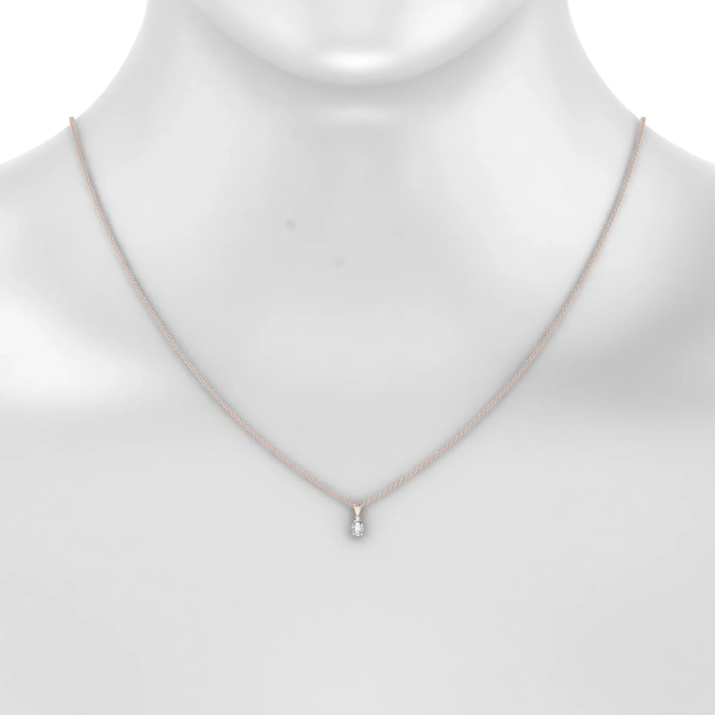 Reverse | 18k Rose Gold 5 x 3 mm Pear Diamond Pendant