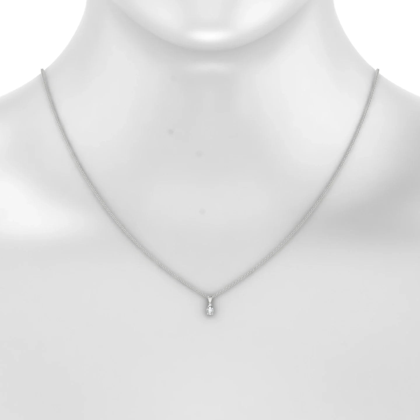 Reverse | 18k White Gold 5 x 3 mm Pear Diamond Pendant