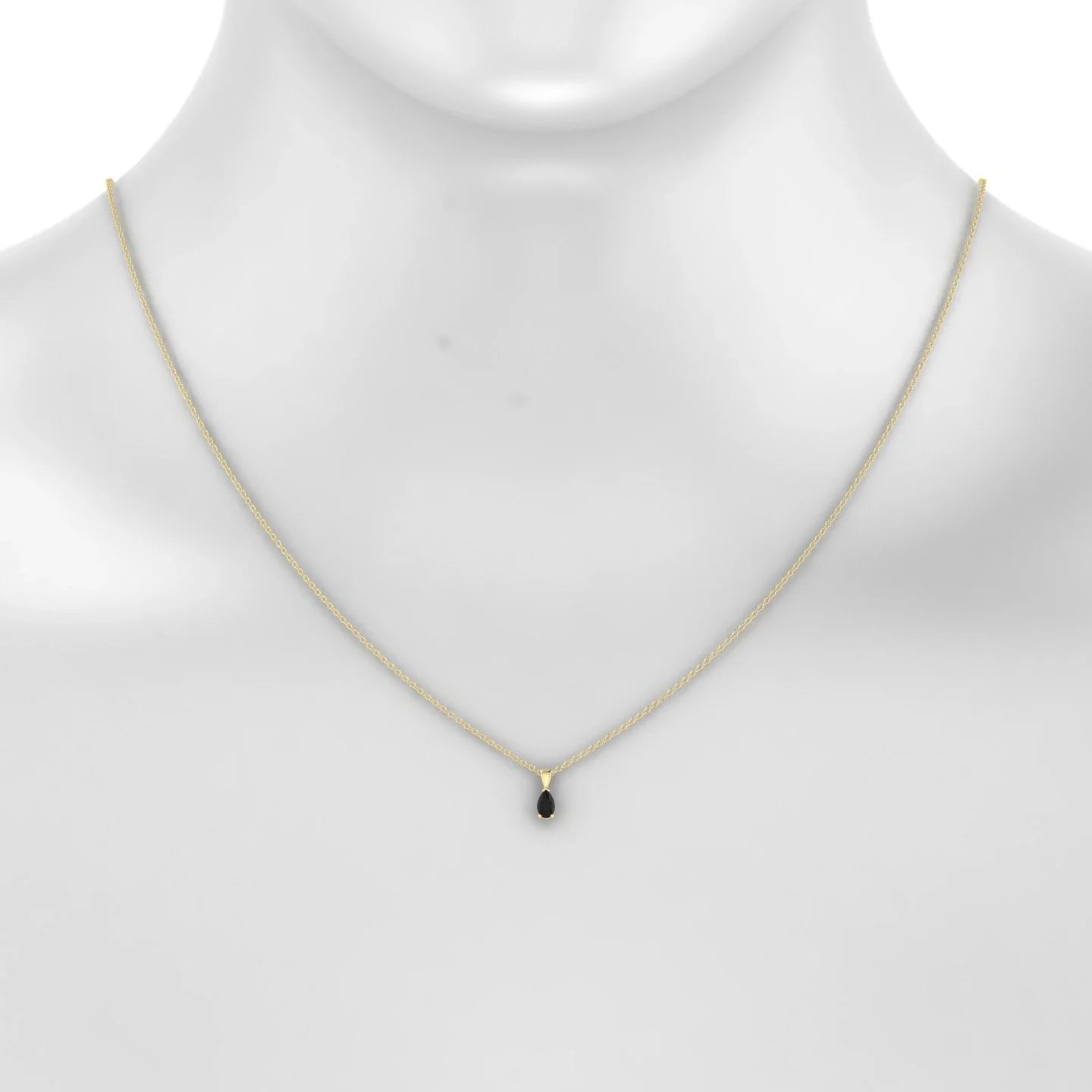 Reverse | 18k Yellow Gold 5 x 3 mm Pear Black Diamond Pendant