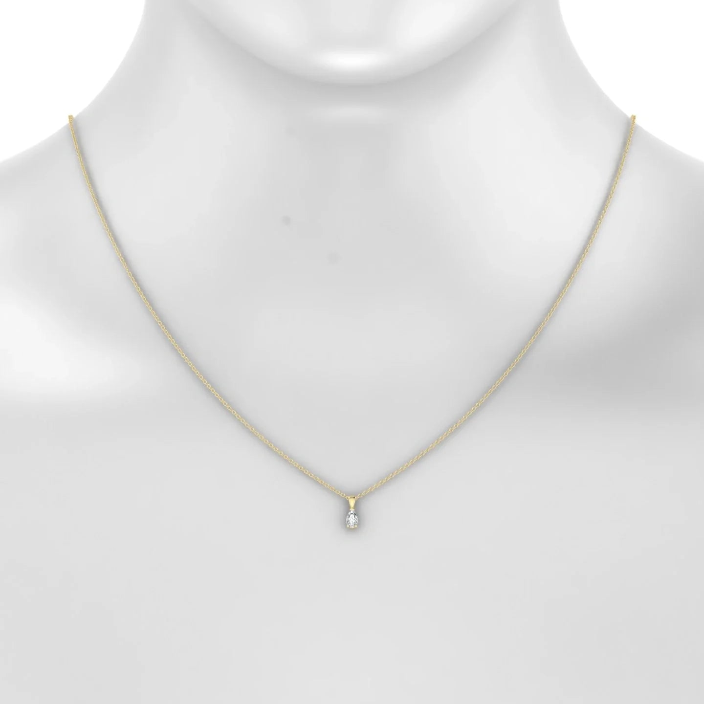 Reverse | 18k Yellow Gold 5 x 3 mm Pear Diamond Pendant