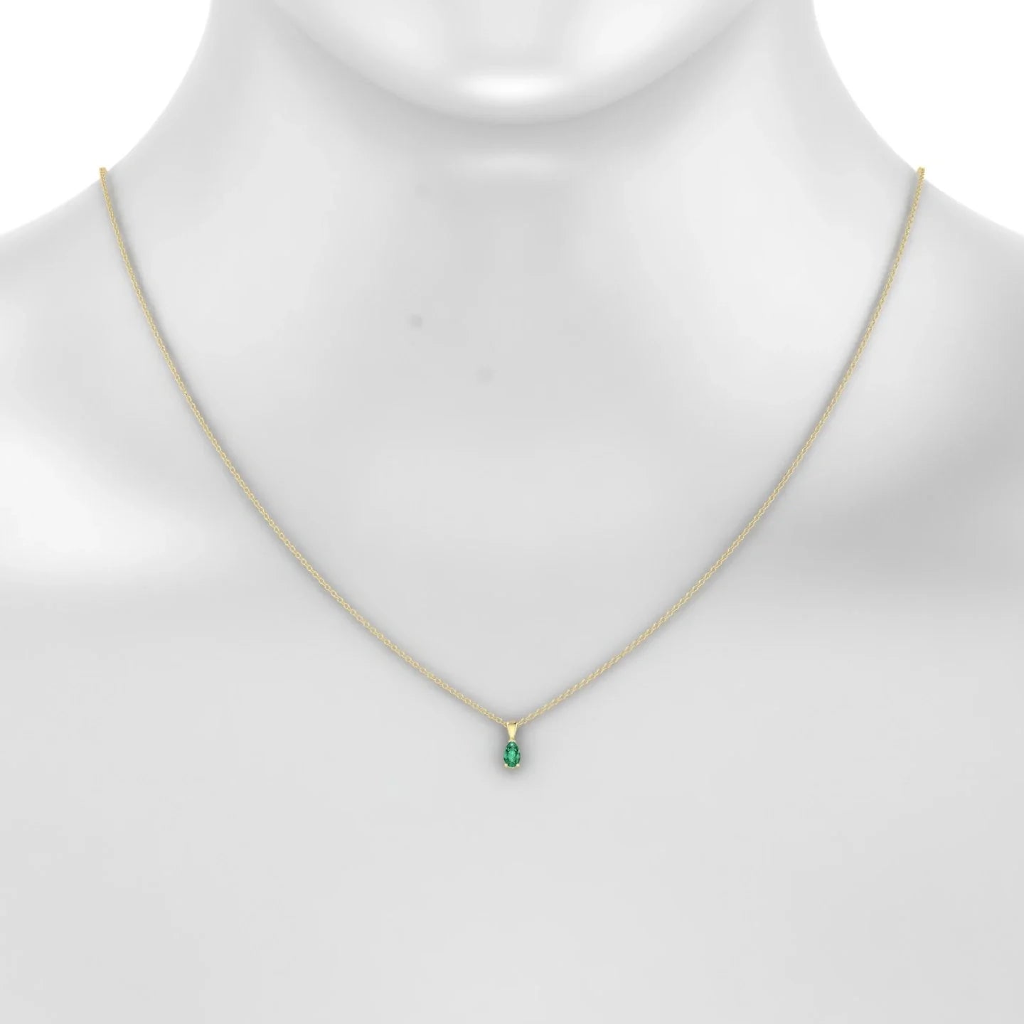 Reverse | 18k Yellow Gold 5 x 3 mm Pear Emerald Pendant