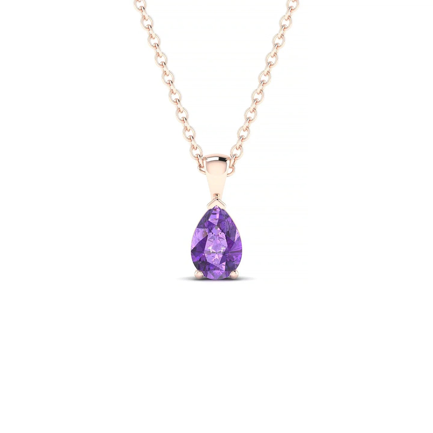 Reverse | 18k Rose Gold 6 x 4 mm Pear Amethyst Pendant