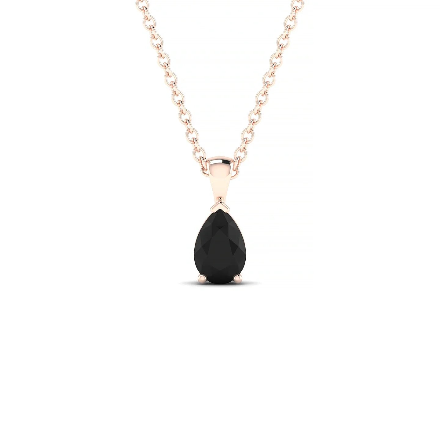 Reverse | 18k Rose Gold 6 x 4 mm Pear Black Diamond Pendant