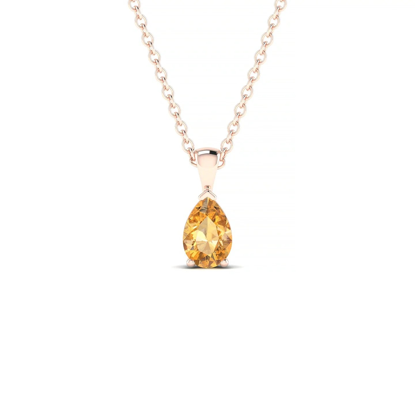 Reverse | 18k Rose Gold 6 x 4 mm Pear Citrine Pendant