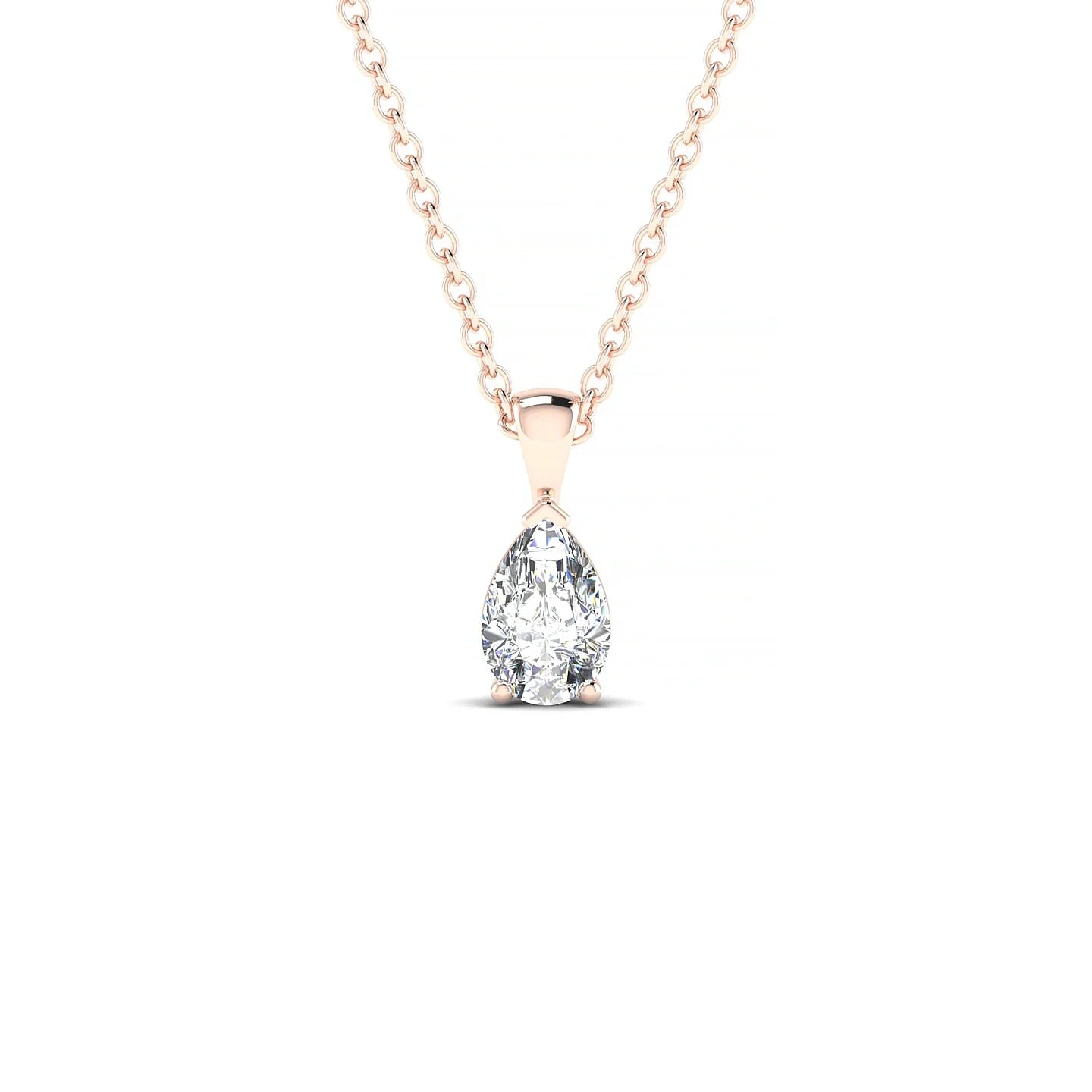 Reverse | 18k Rose Gold 6 x 4 mm Pear Diamond Pendant
