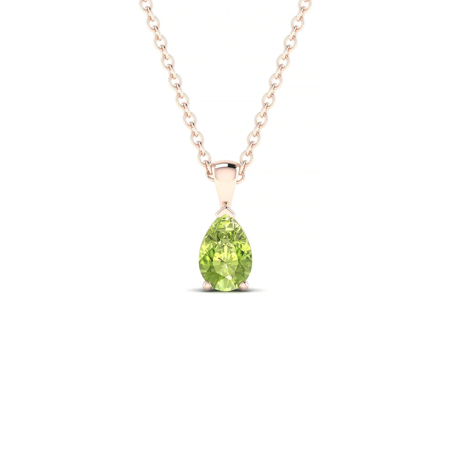 Reverse | 18k Rose Gold 6 x 4 mm Pear Peridot Pendant