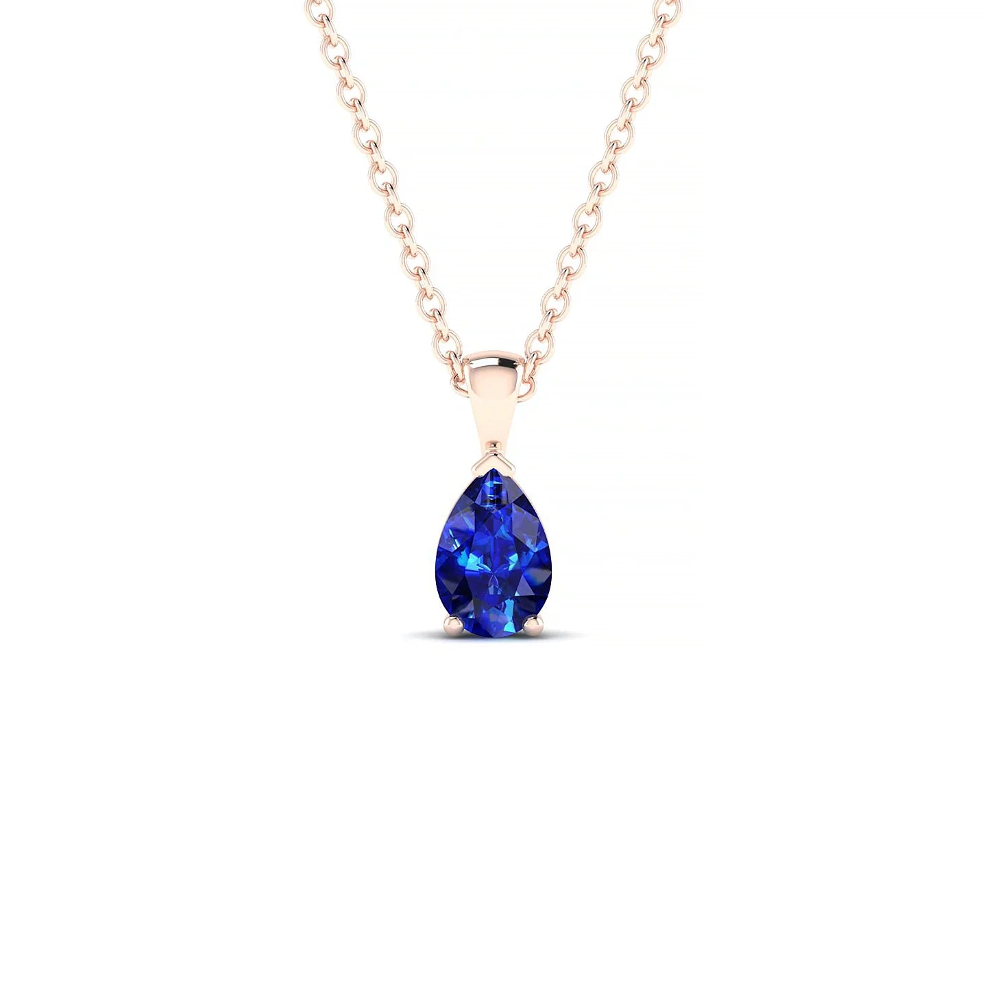 Reverse | 18k Rose Gold 6 x 4 mm Pear Sapphire Pendant
