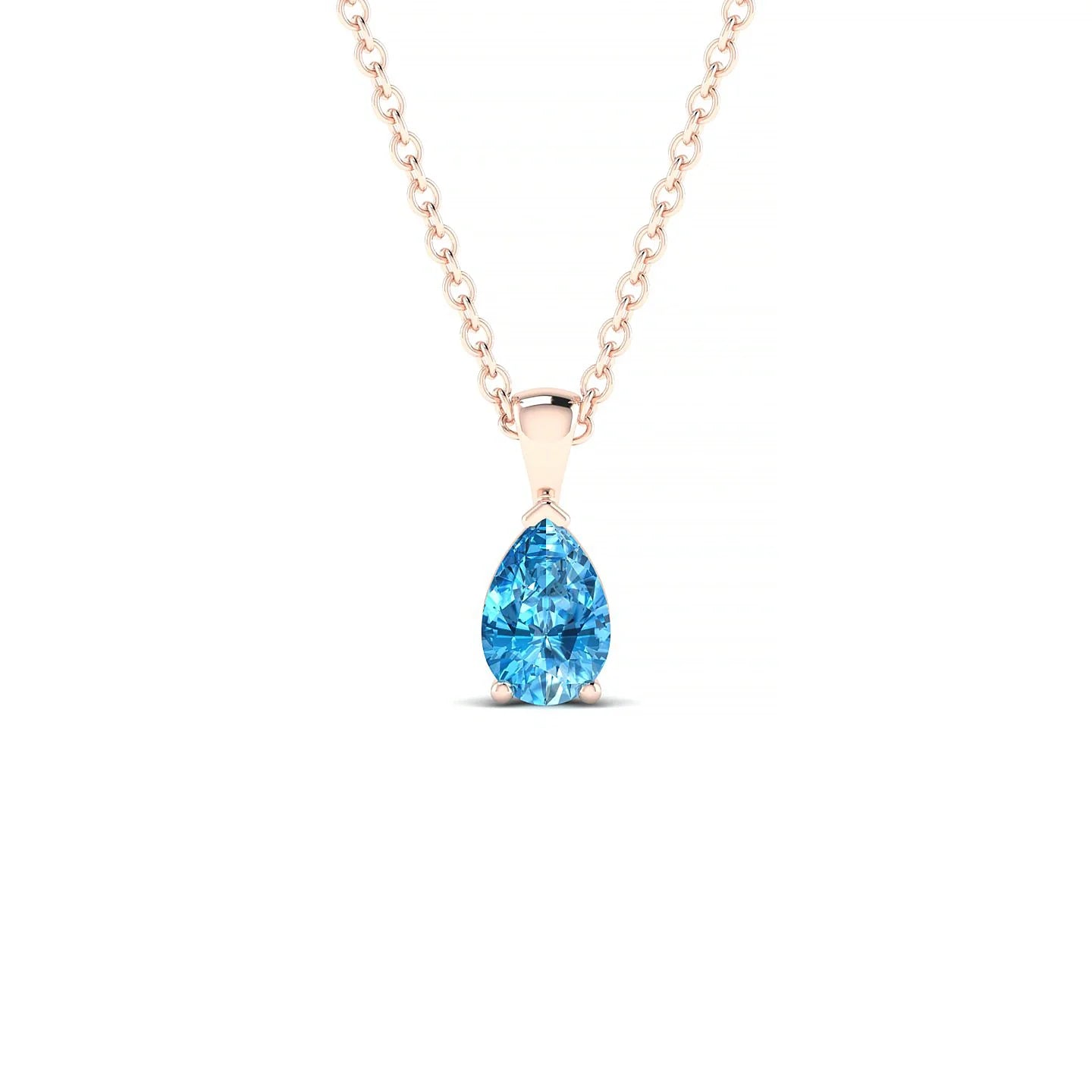Reverse | 18k Rose Gold 6 x 4 mm Pear Topaz Pendant