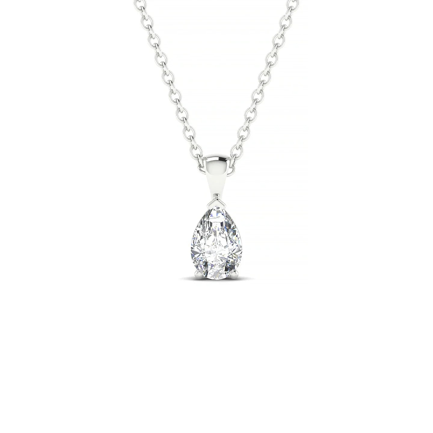 Reverse | 18k White Gold 6 x 4 mm Pear Diamond Pendant