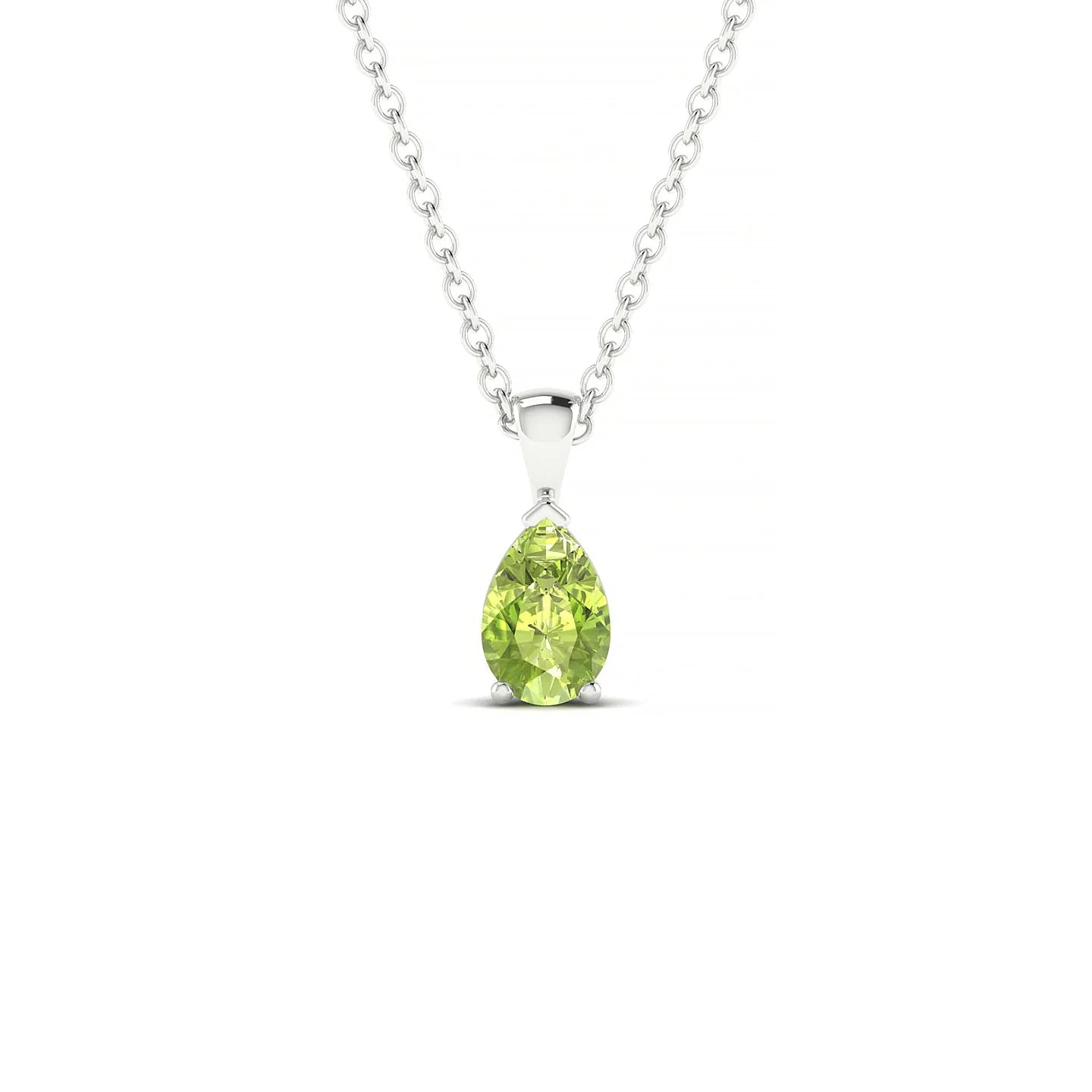 Reverse | 18k White Gold 6 x 4 mm Pear Peridot Pendant