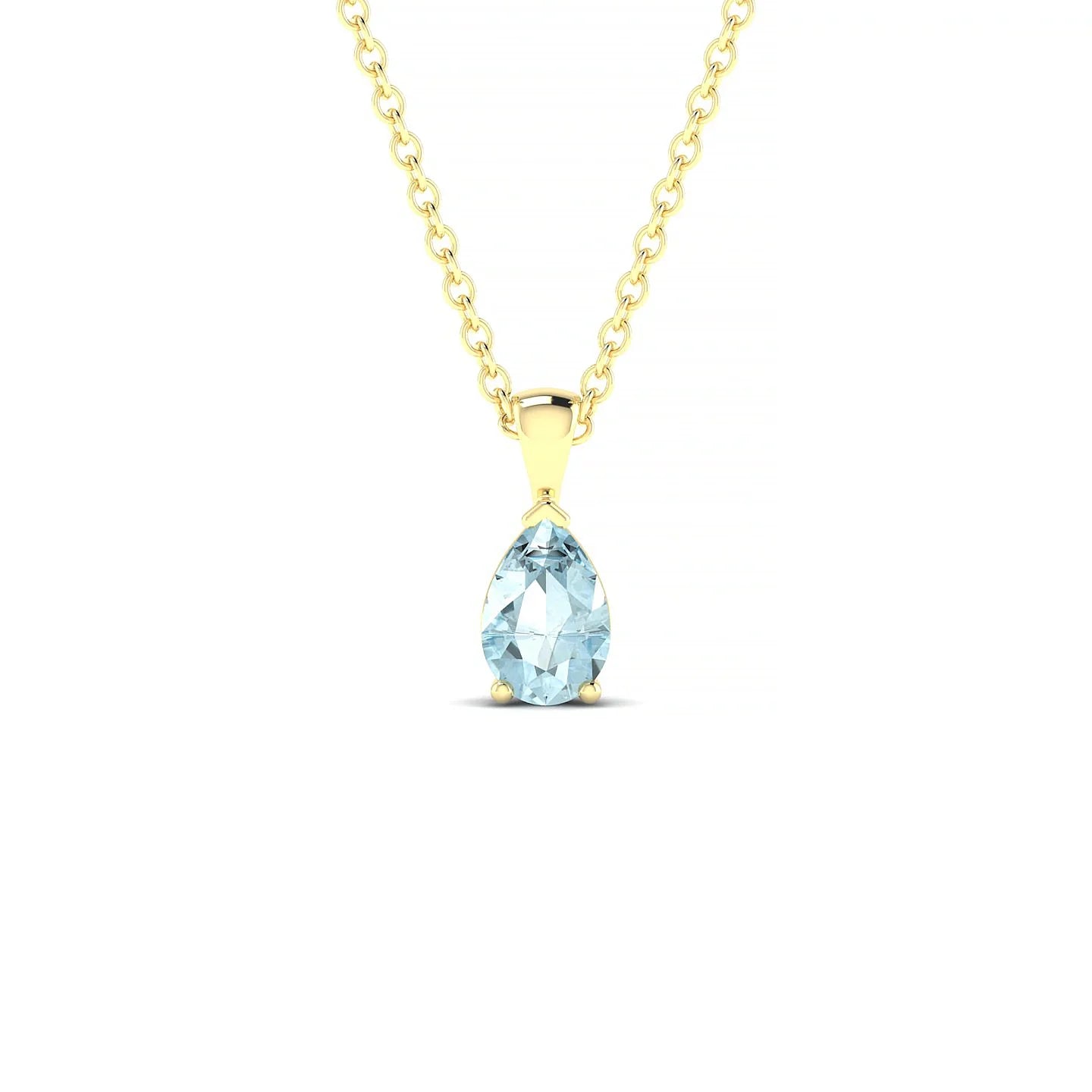 Reverse | 18k Yellow Gold 6 x 4 mm Pear Aquamarine Pendant