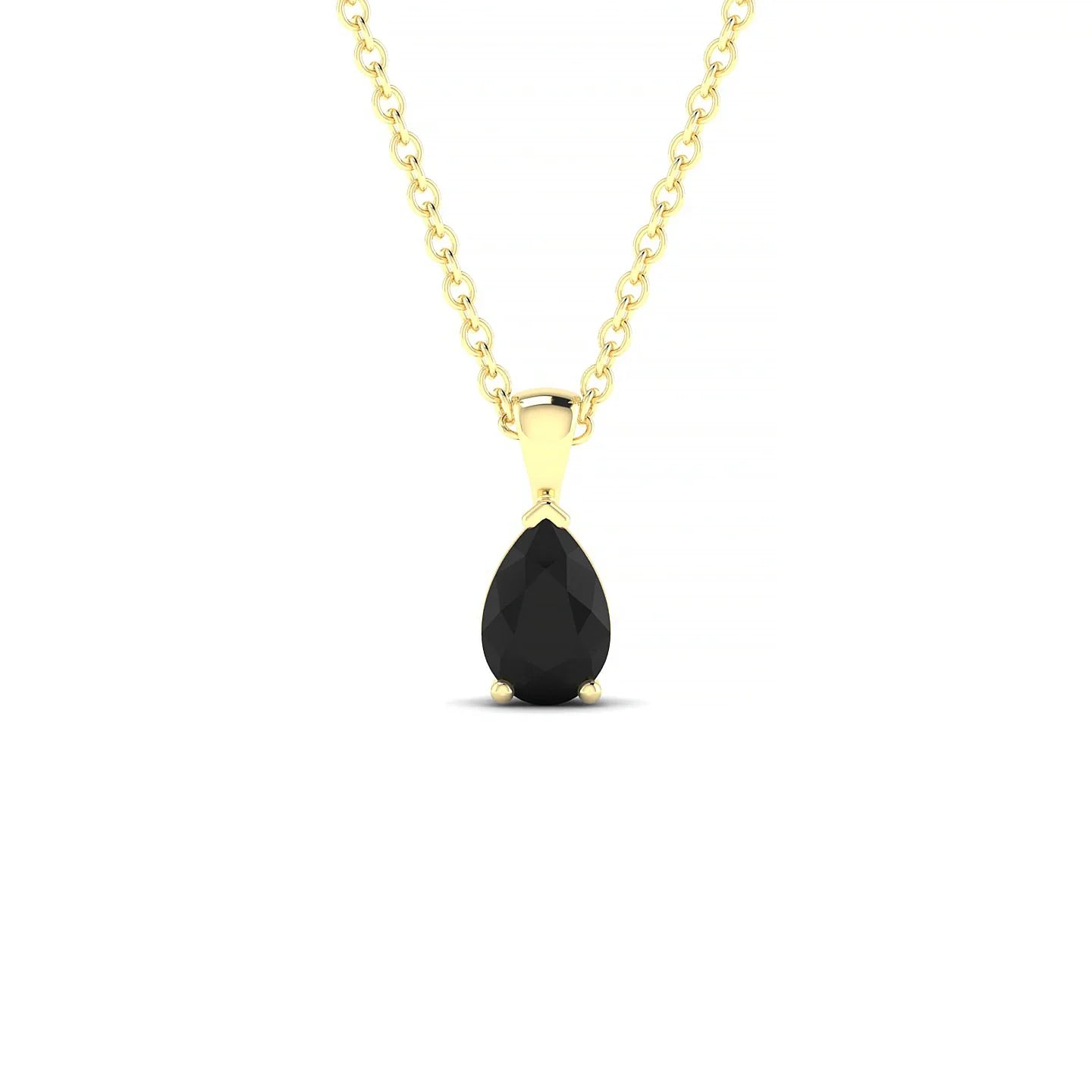 Reverse | 18k Yellow Gold 6 x 4 mm Pear Black Diamond Pendant