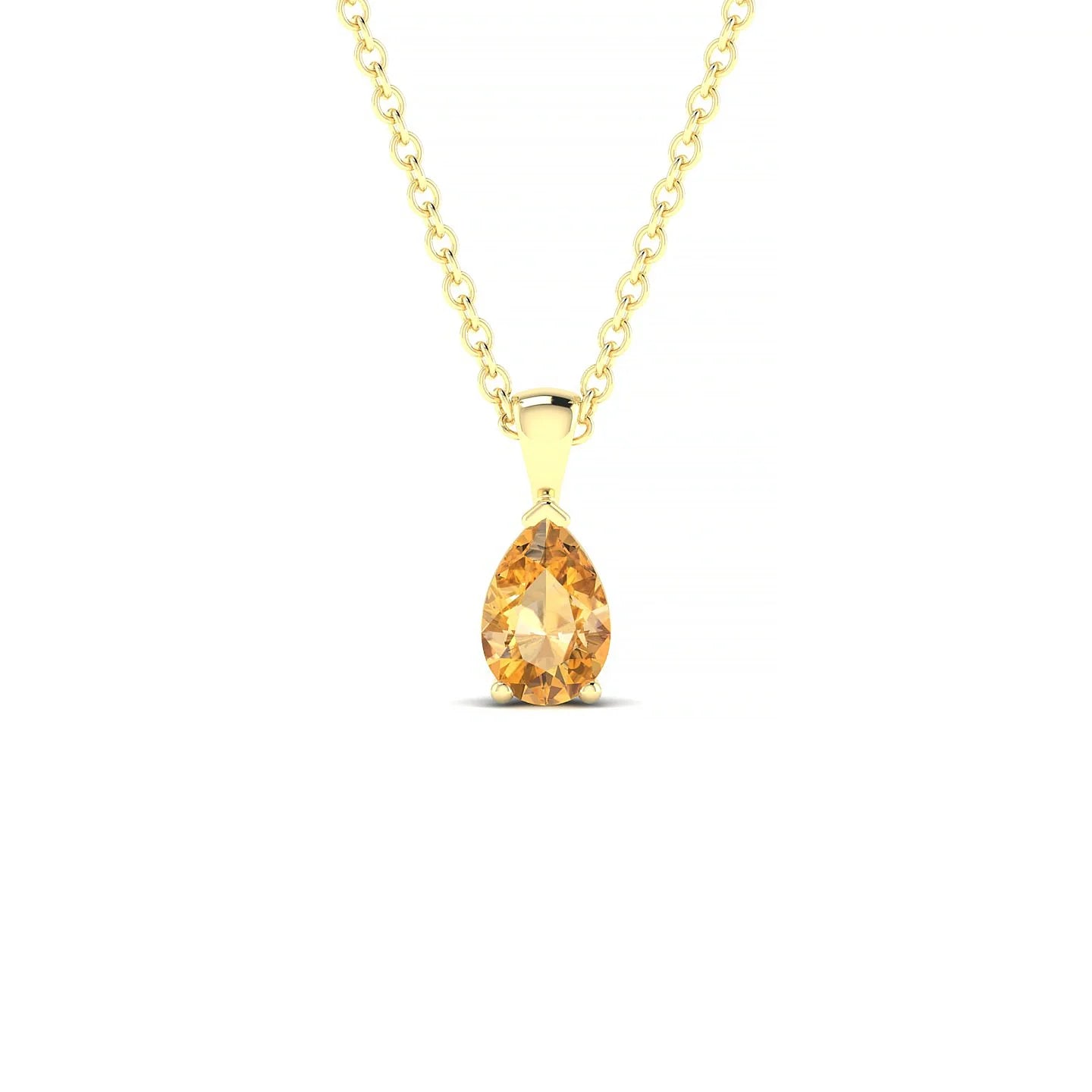 Reverse | 18k Yellow Gold 6 x 4 mm Pear Citrine Pendant