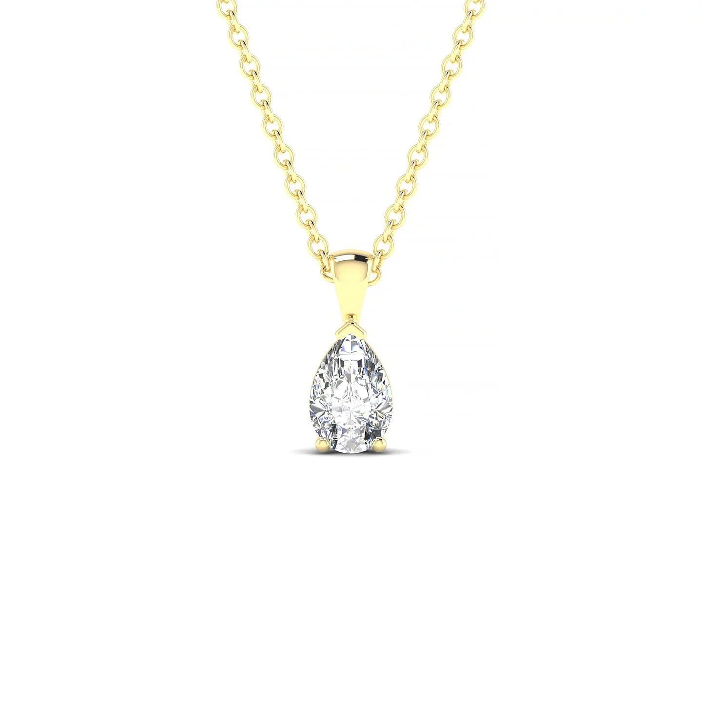 Reverse | 18k Yellow Gold 6 x 4 mm Pear Diamond Pendant