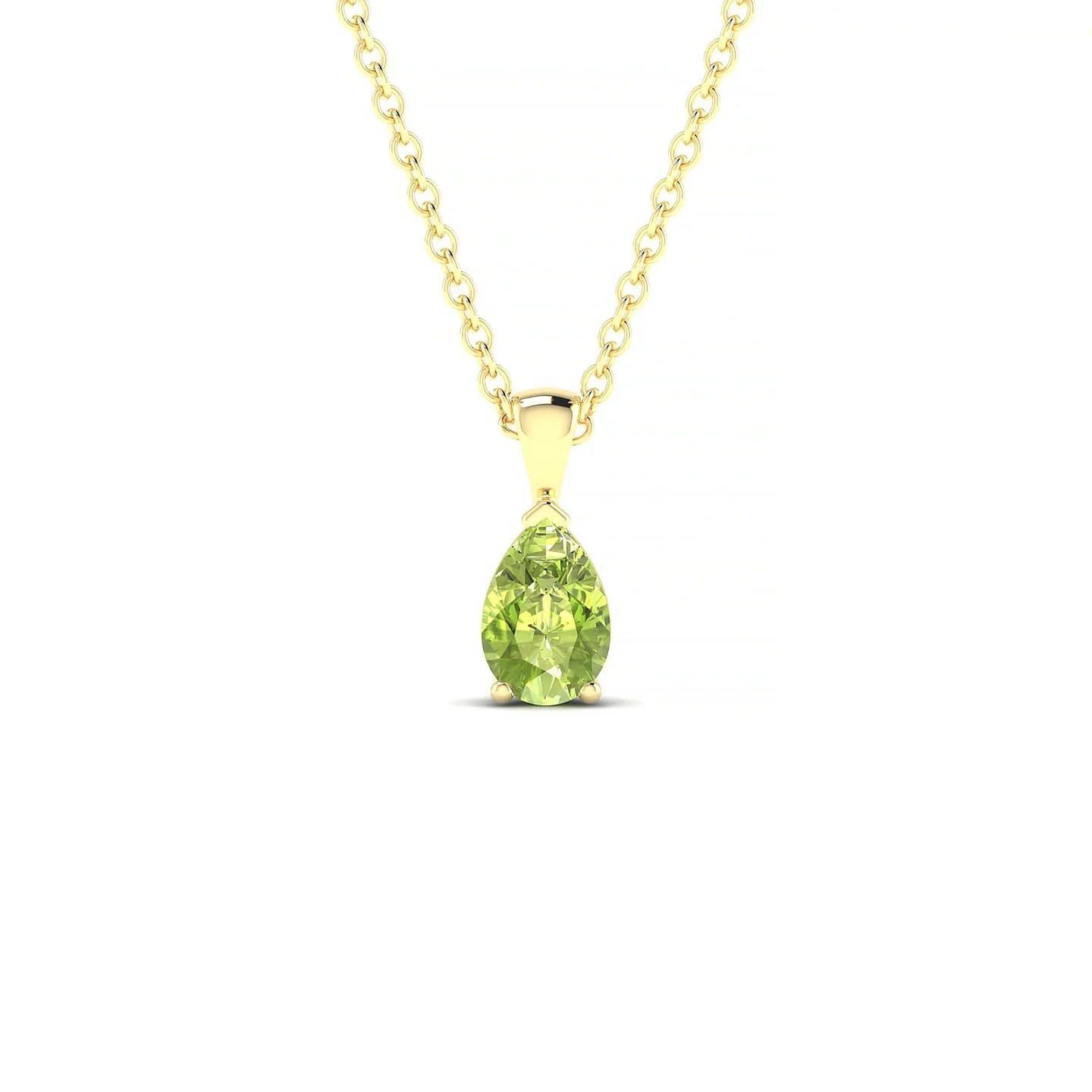 Reverse | 18k Yellow Gold 6 x 4 mm Pear Peridot Pendant