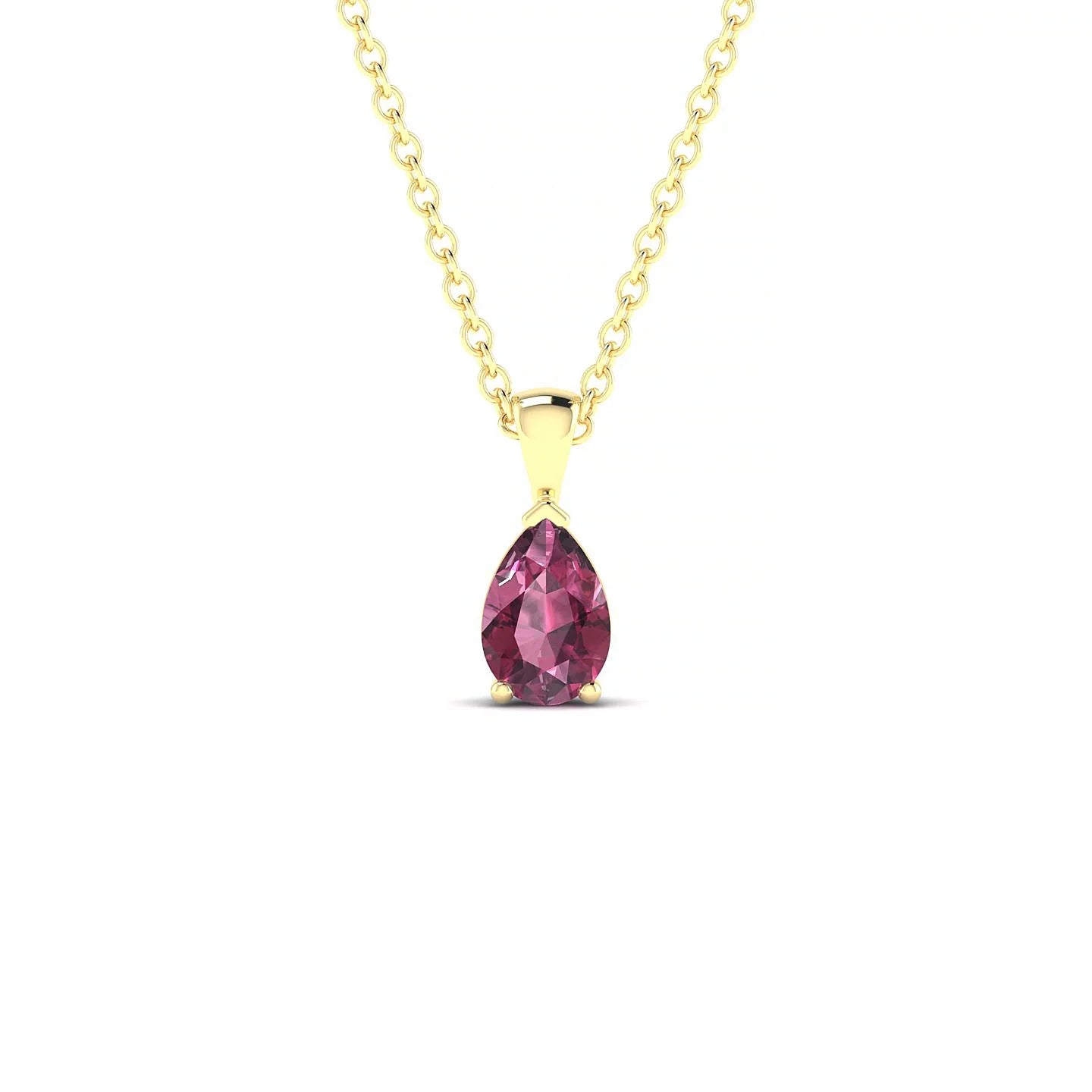 Reverse | 18k Yellow Gold 6 x 4 mm Pear Rhodolite Pendant