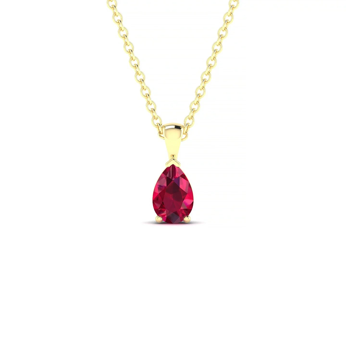 Reverse | 18k Yellow Gold 6 x 4 mm Pear Ruby Pendant