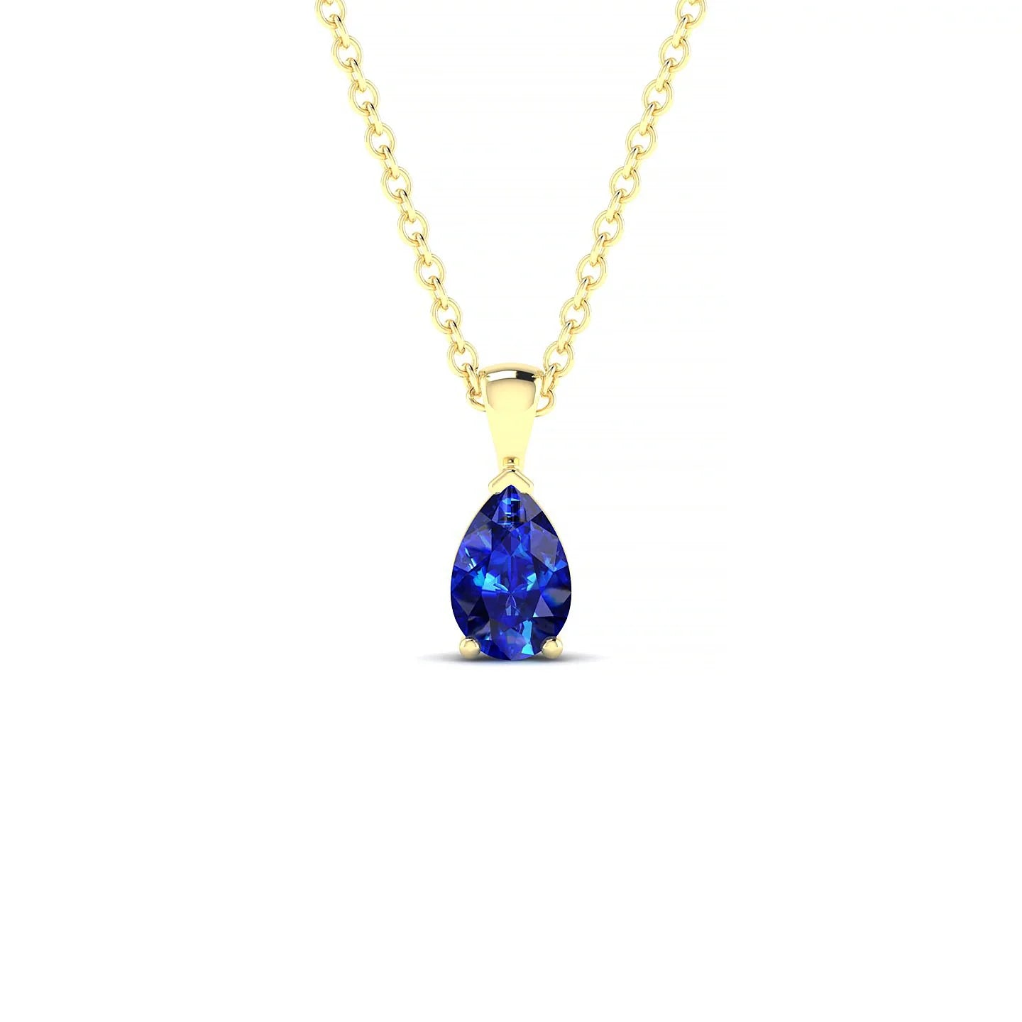 Reverse | 18k Yellow Gold 6 x 4 mm Pear Sapphire Pendant