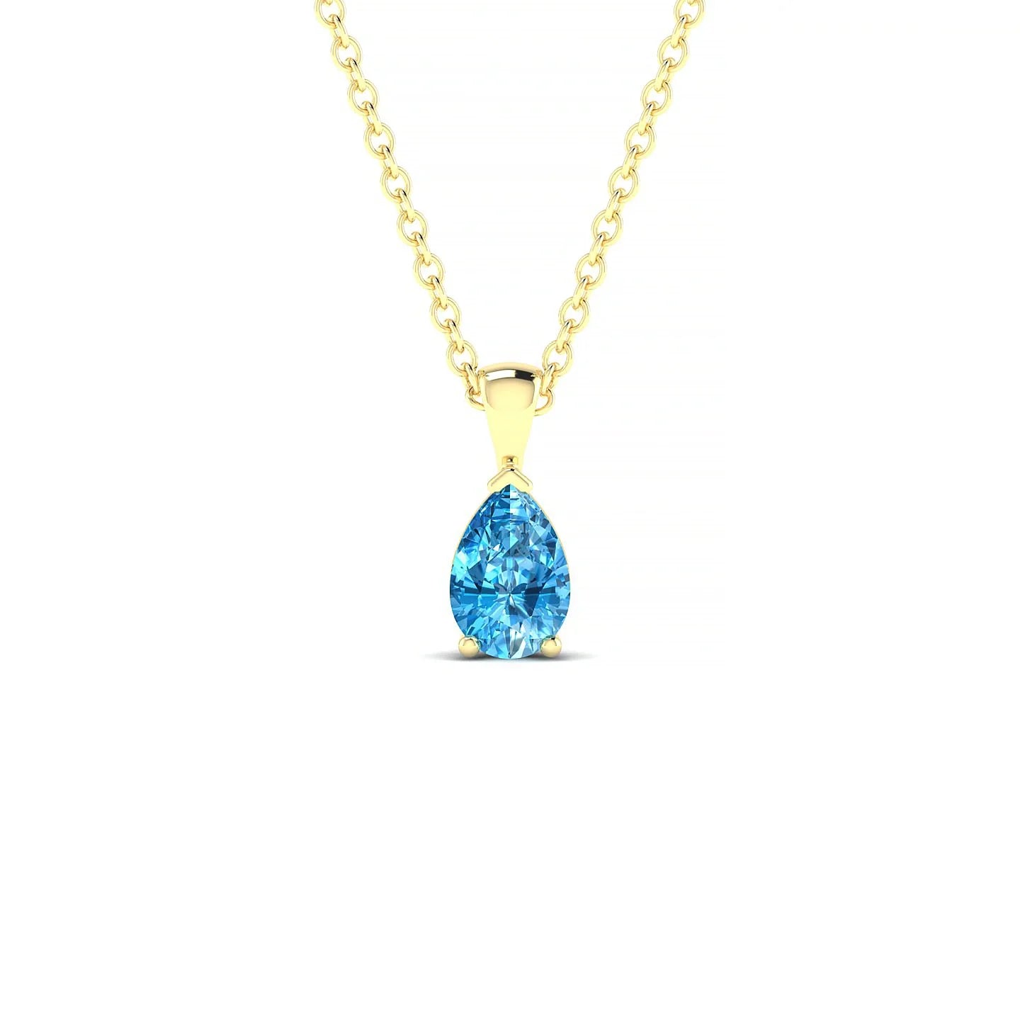 Reverse | 18k Yellow Gold 6 x 4 mm Pear Topaz Pendant