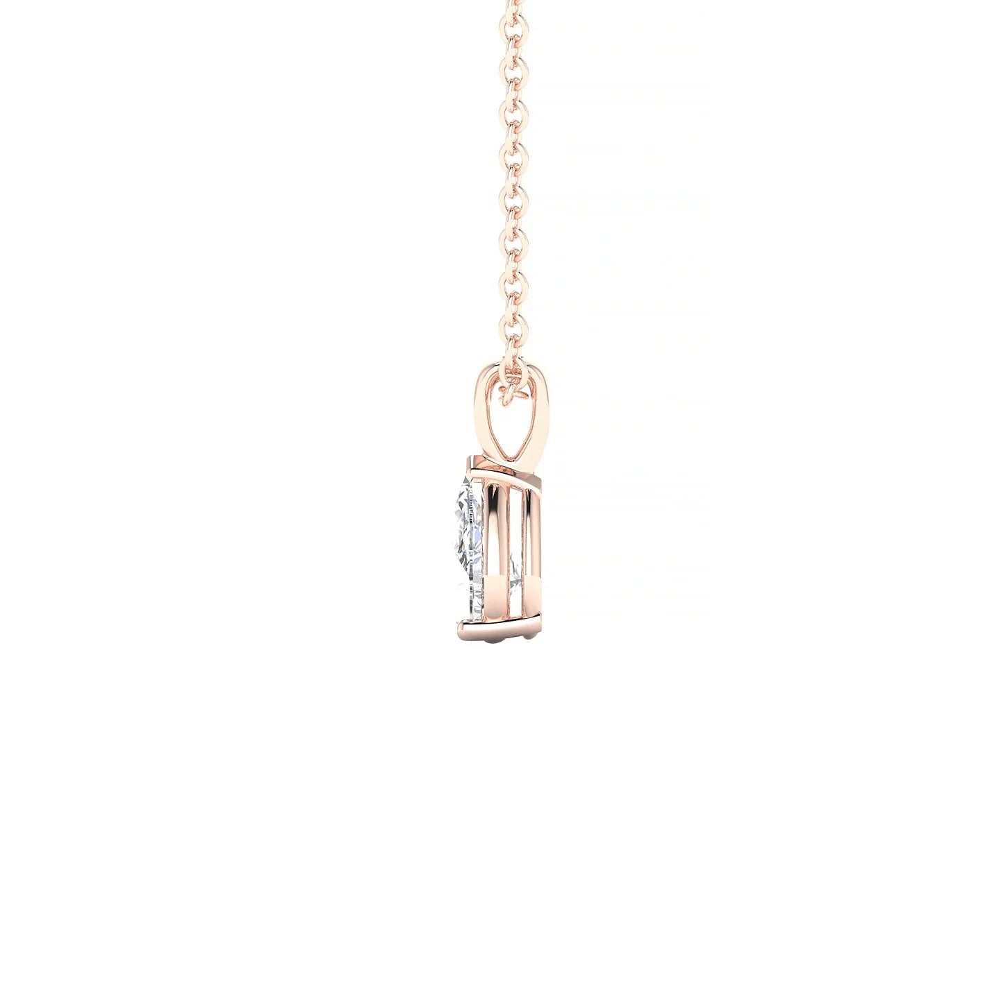 Reverse | 18k Rose Gold 6 x 4 mm Pear Diamond Pendant