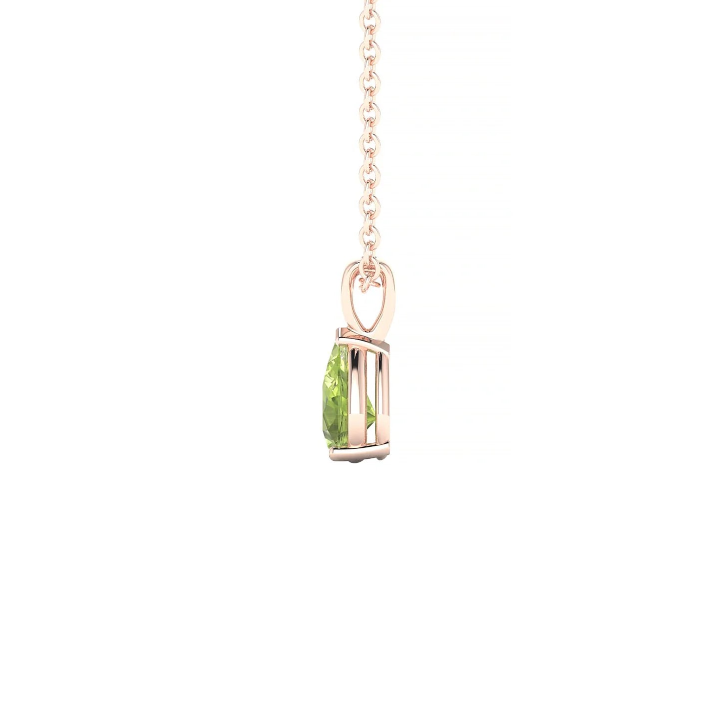 Reverse | 18k Rose Gold 6 x 4 mm Pear Peridot Pendant