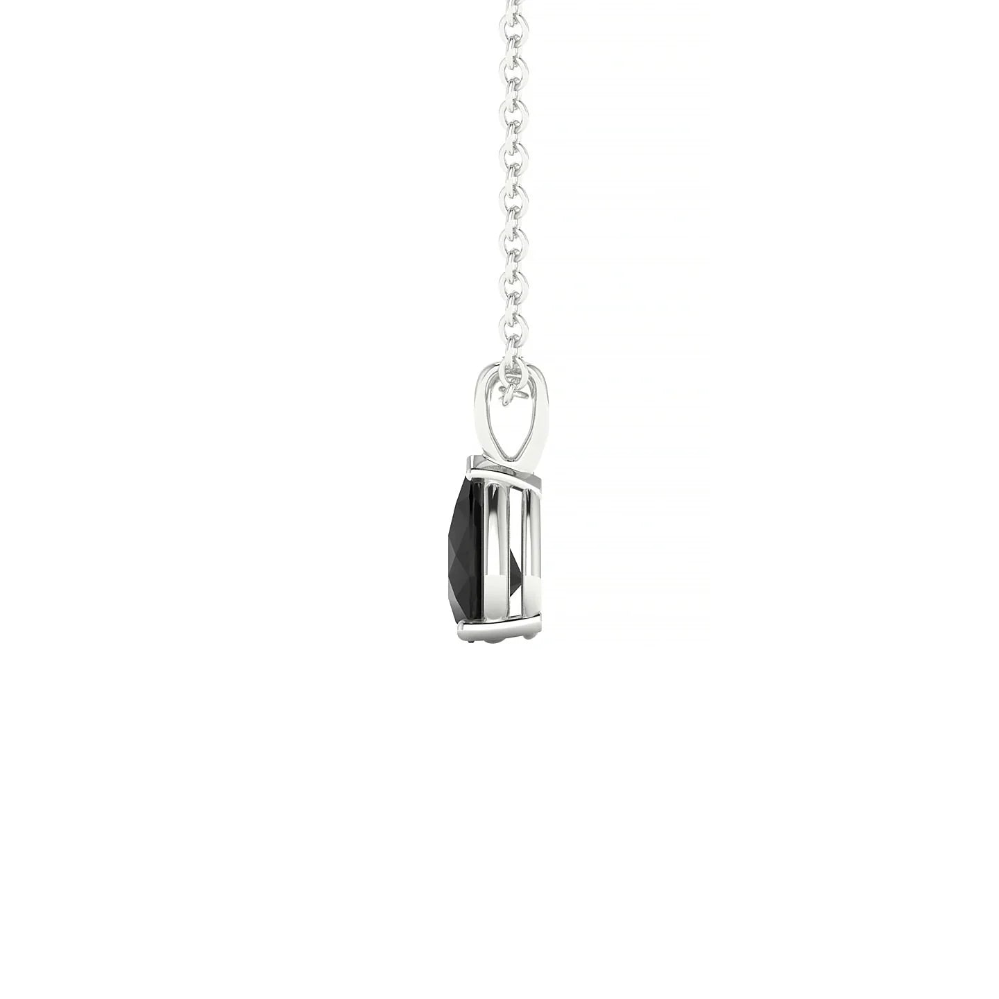 Reverse | 18k White Gold 6 x 4 mm Pear Black Diamond Pendant