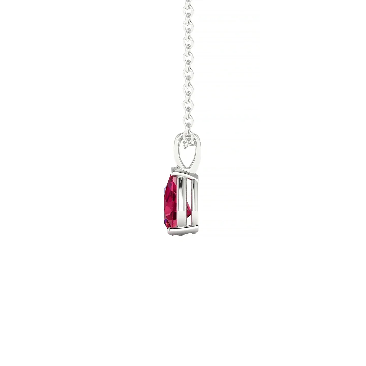 Reverse | 18k White Gold 6 x 4 mm Pear Ruby Pendant