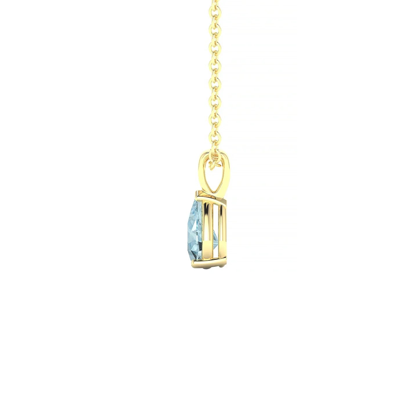 Reverse | 18k Yellow Gold 6 x 4 mm Pear Aquamarine Pendant