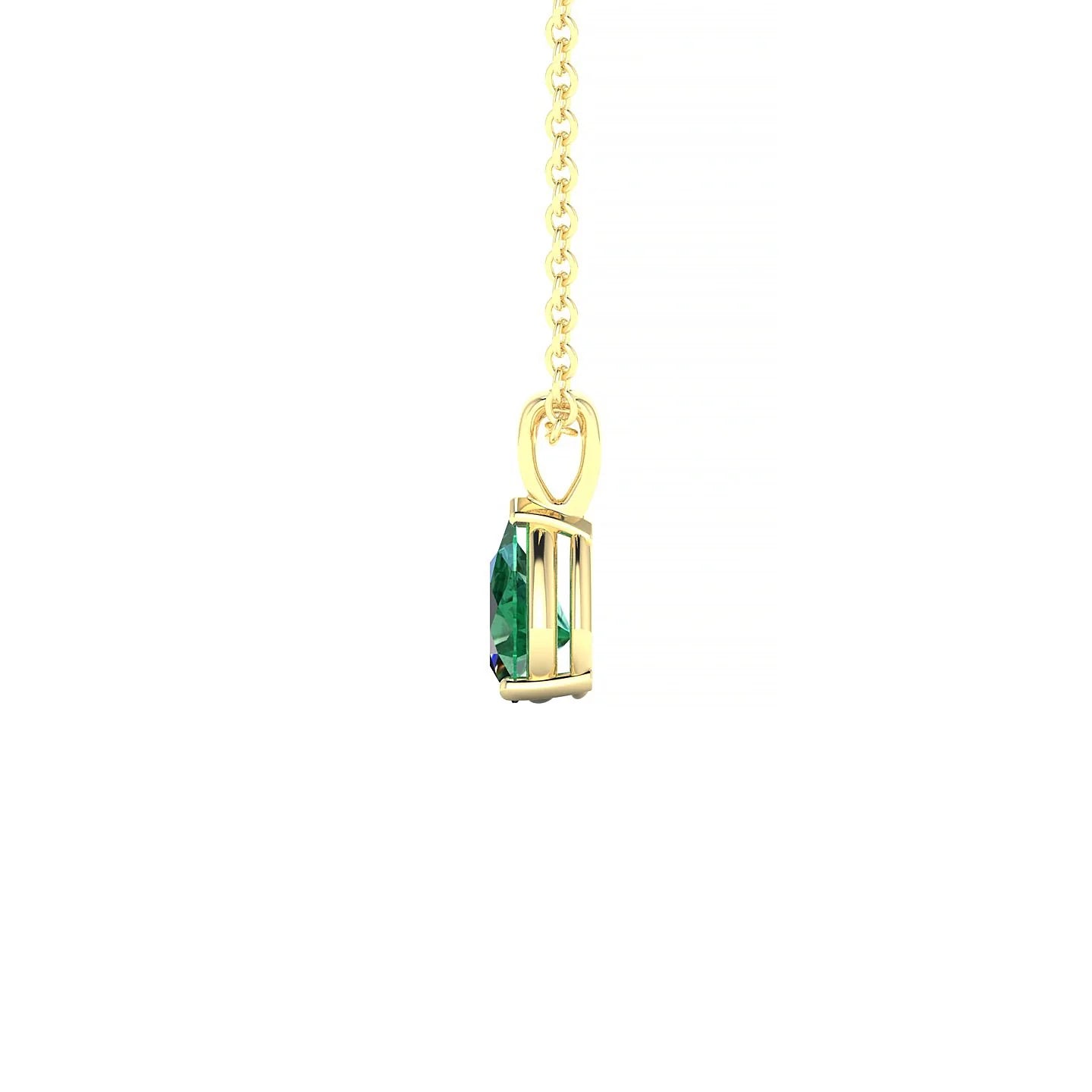 Reverse | 18k Yellow Gold 6 x 4 mm Pear Emerald Pendant