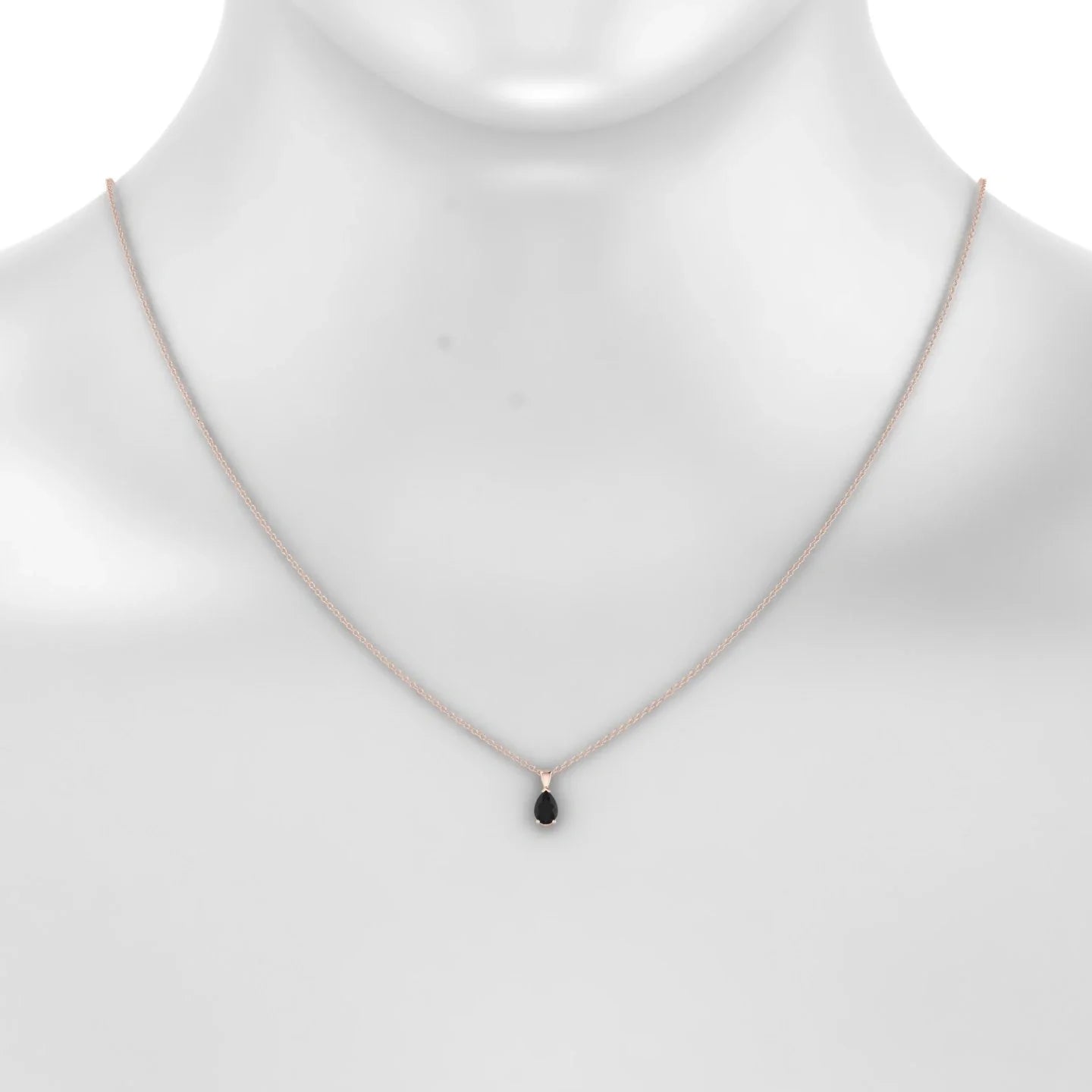 Reverse | 18k Rose Gold 6 x 4 mm Pear Black Diamond Pendant