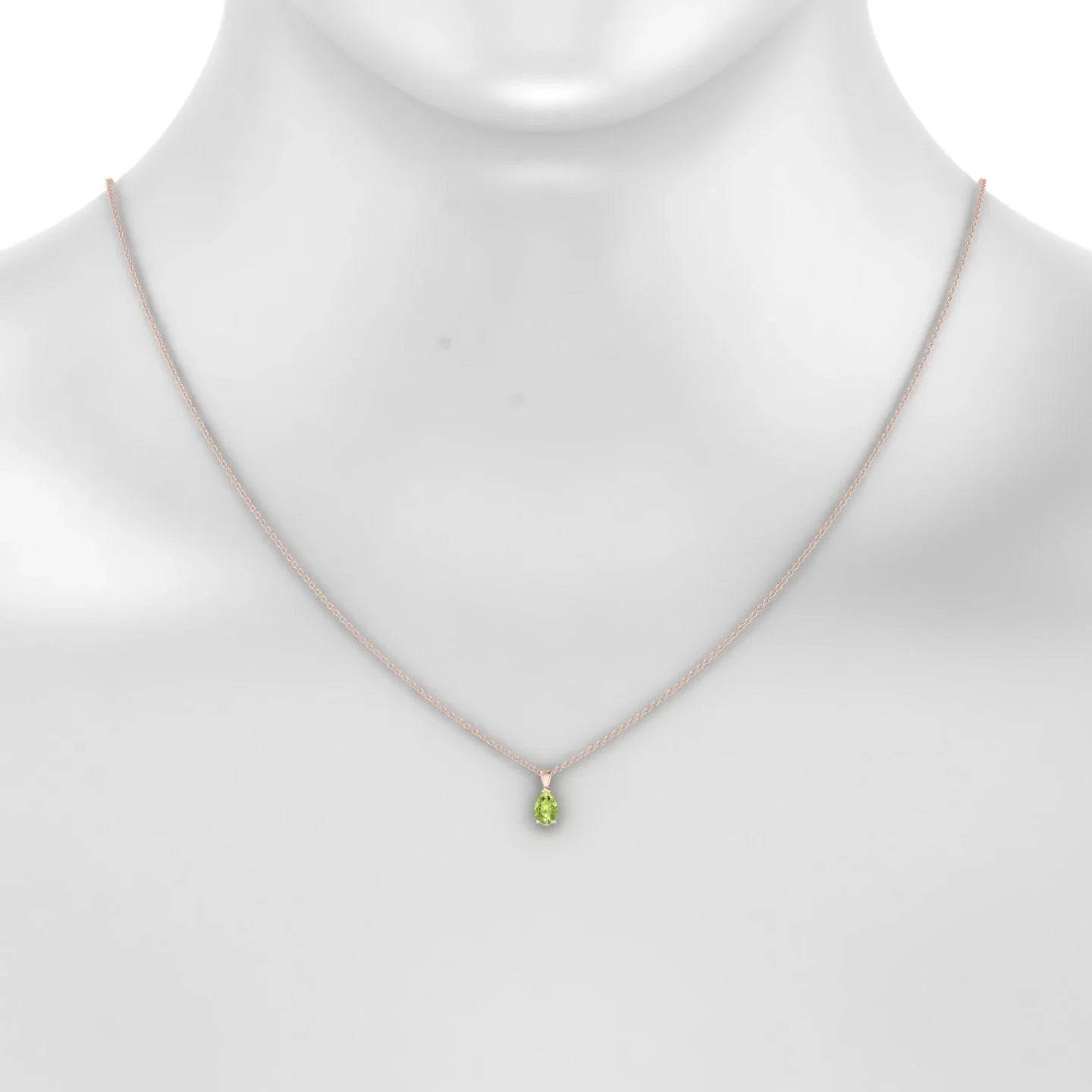 Reverse | 18k Rose Gold 6 x 4 mm Pear Peridot Pendant