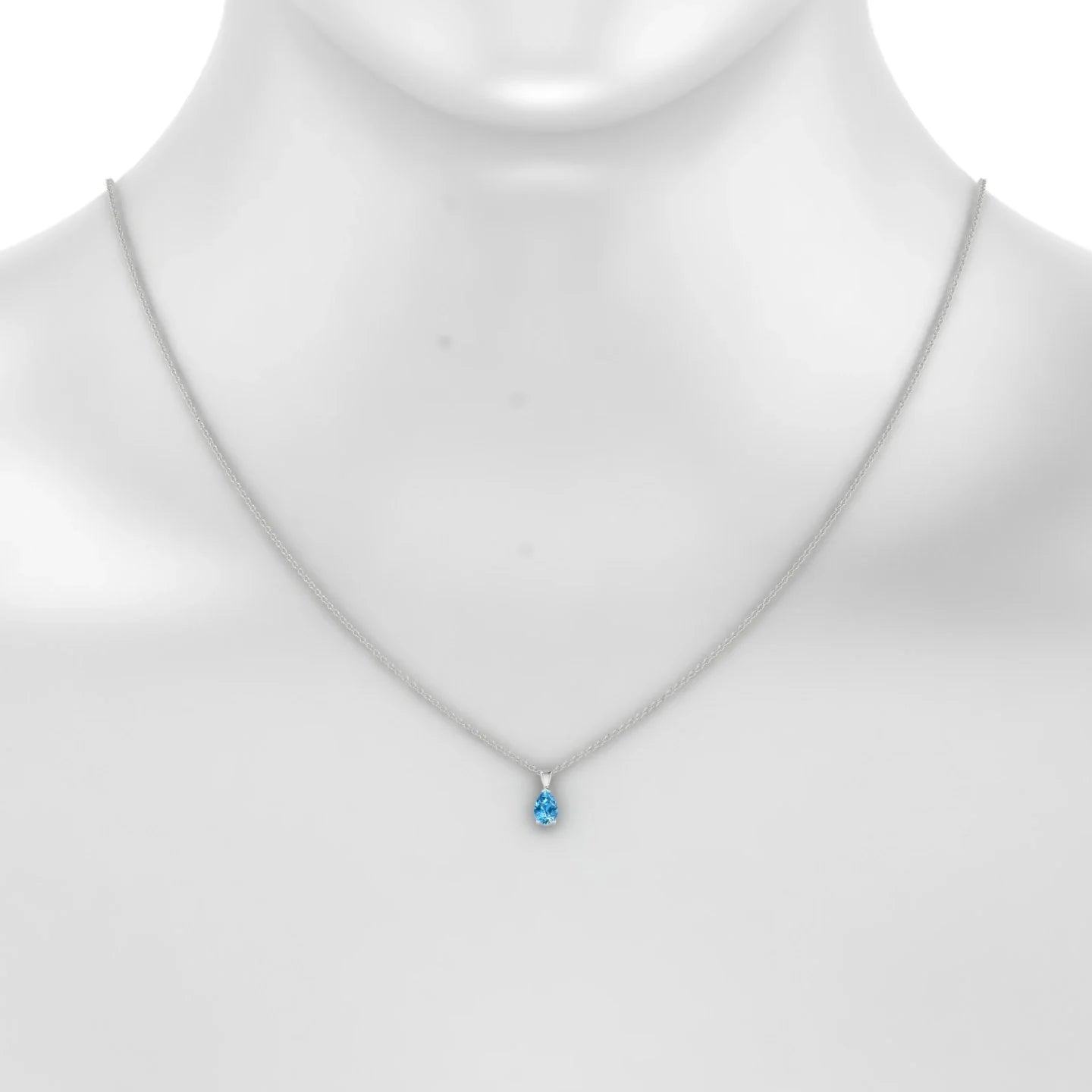 Reverse | 18k White Gold 6 x 4 mm Pear Topaz Pendant