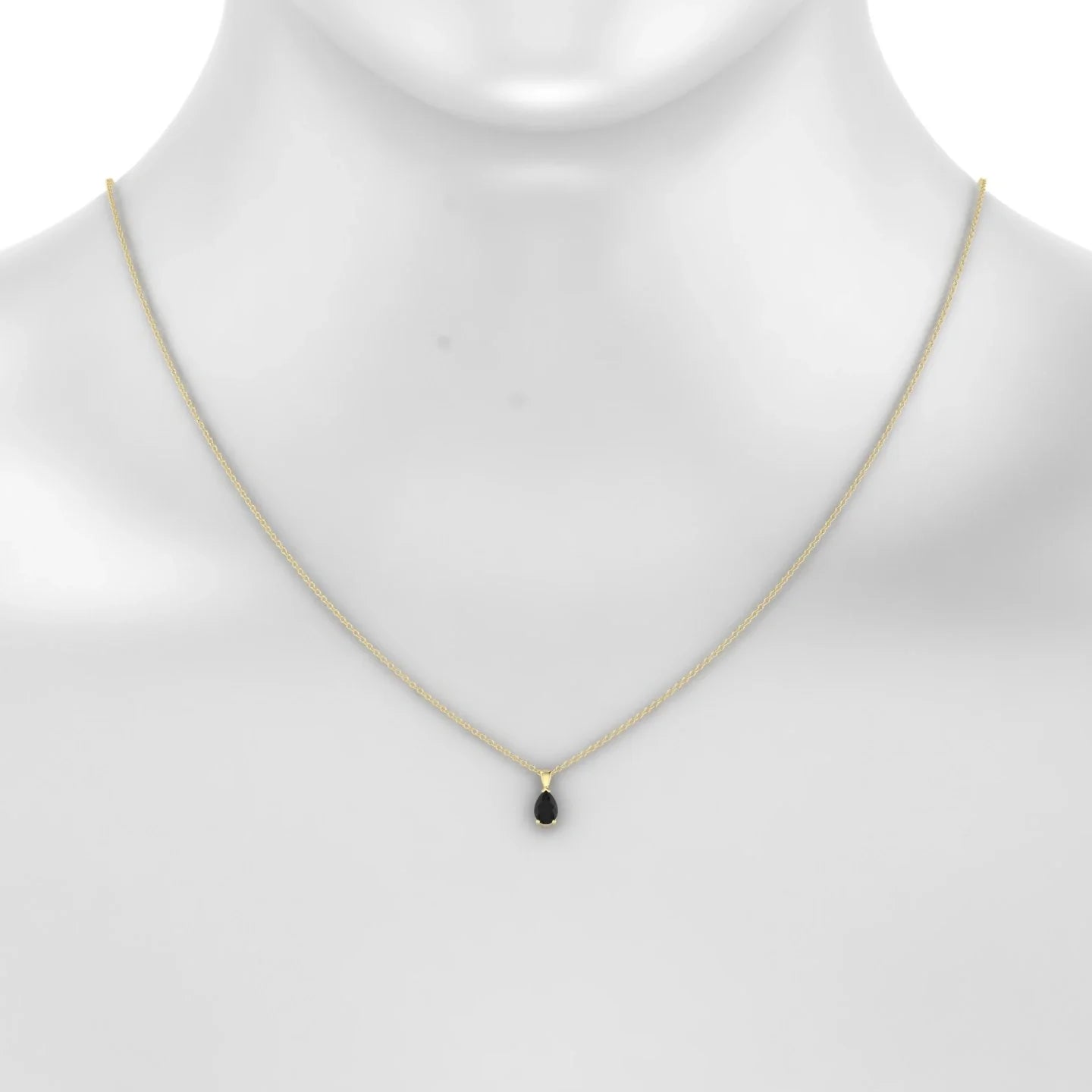 Reverse | 18k Yellow Gold 6 x 4 mm Pear Black Diamond Pendant