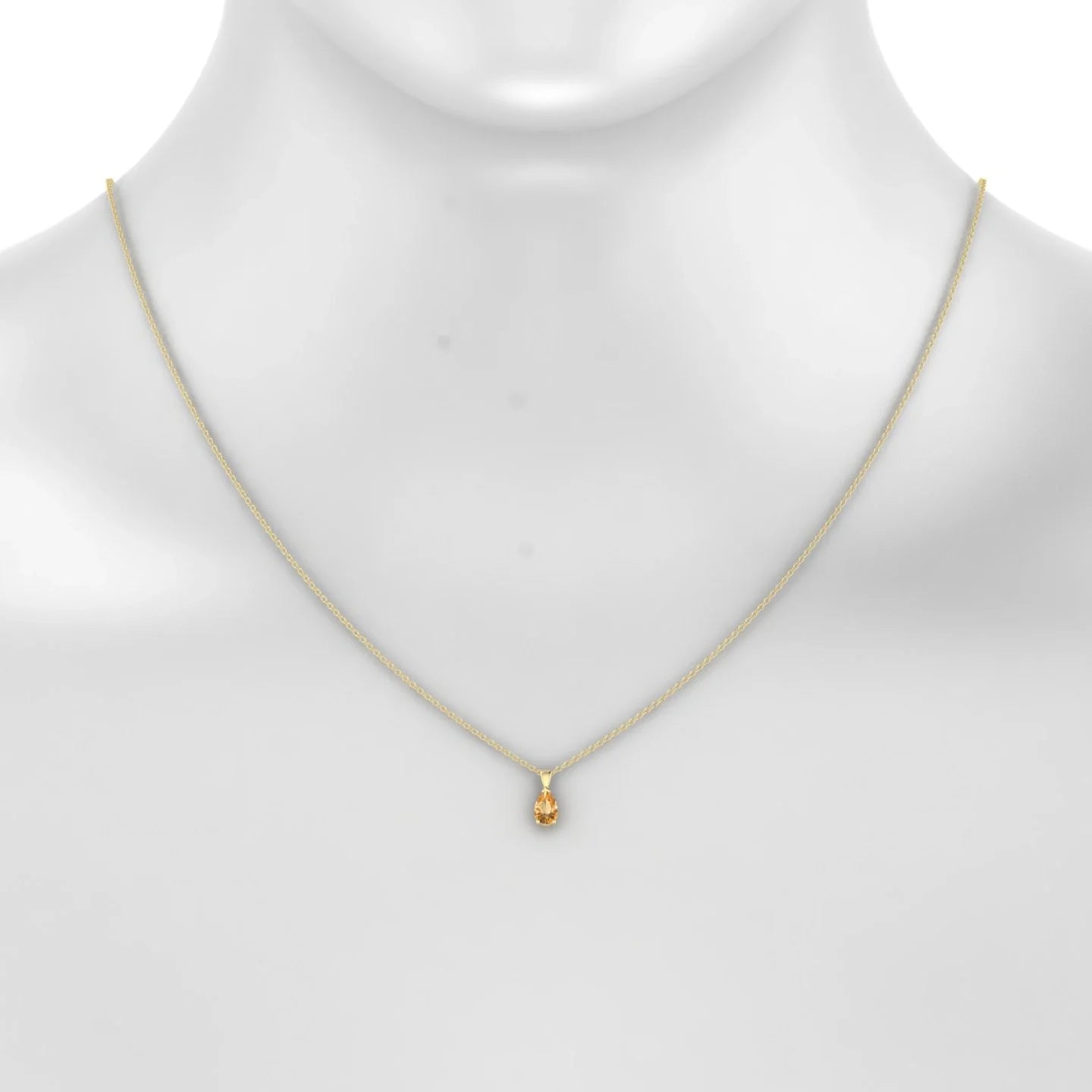 Reverse | 18k Yellow Gold 6 x 4 mm Pear Citrine Pendant