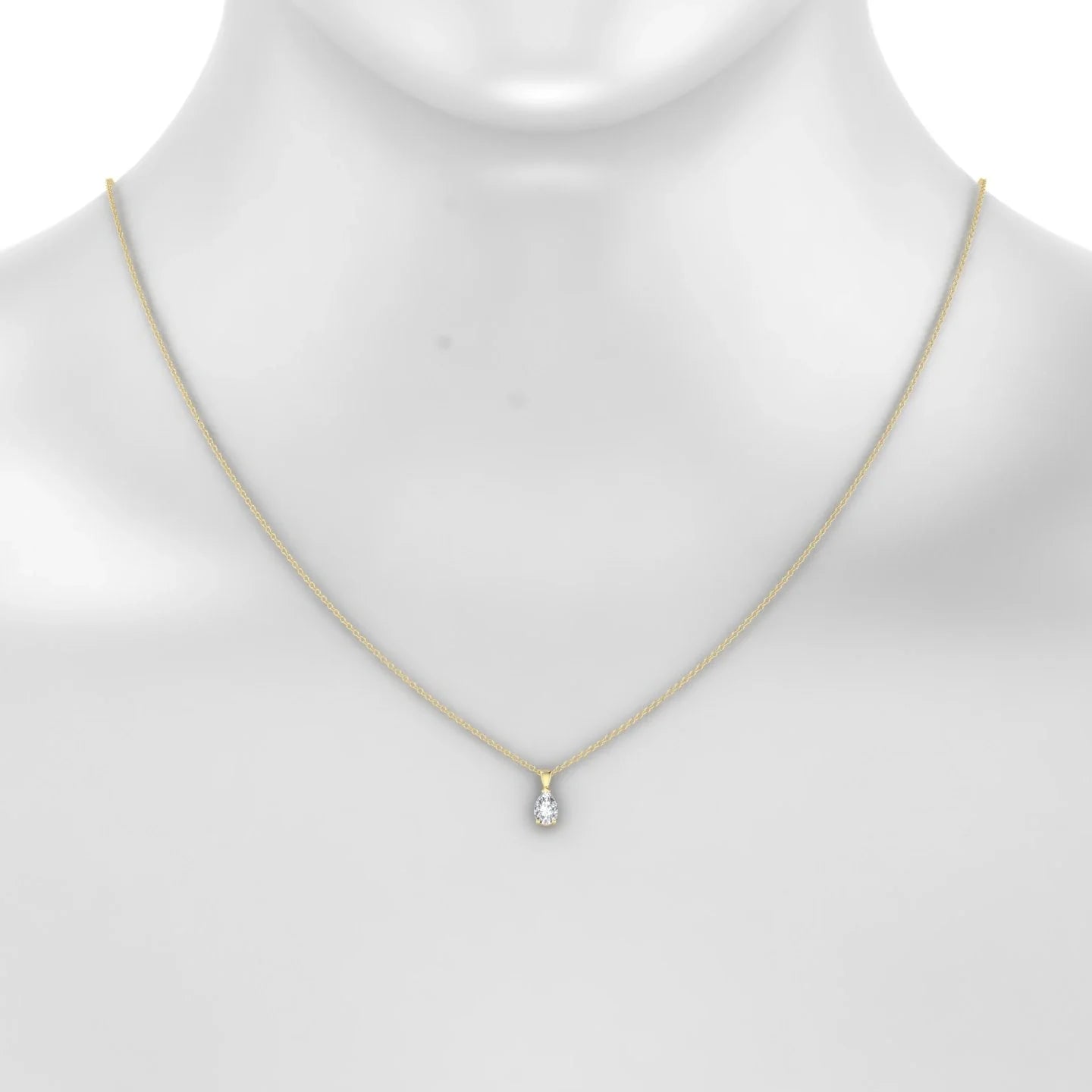 Reverse | 18k Yellow Gold 6 x 4 mm Pear Diamond Pendant